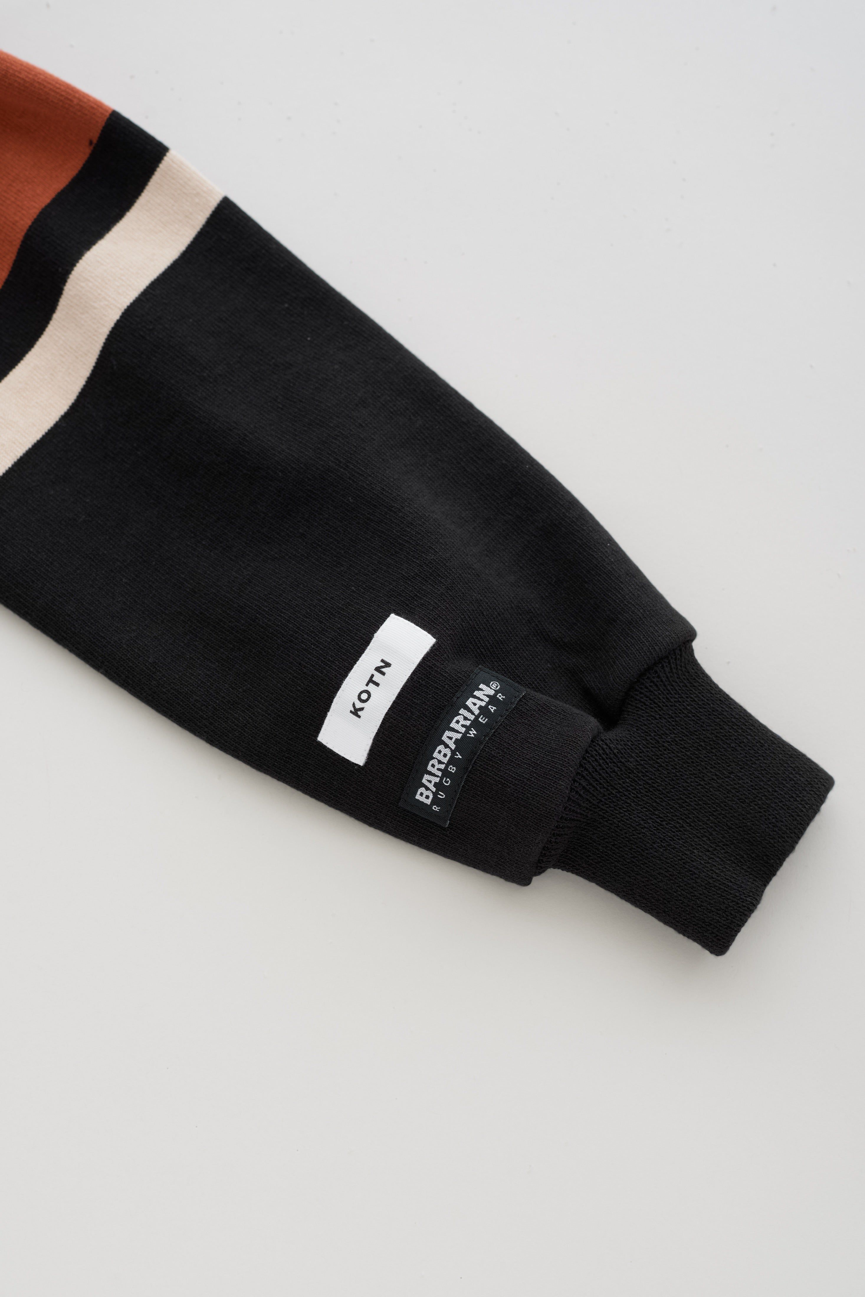 Men's Barbarian Rugby Shirt in Black/Rust Stripe sold by Kotn product image thumbnail 7