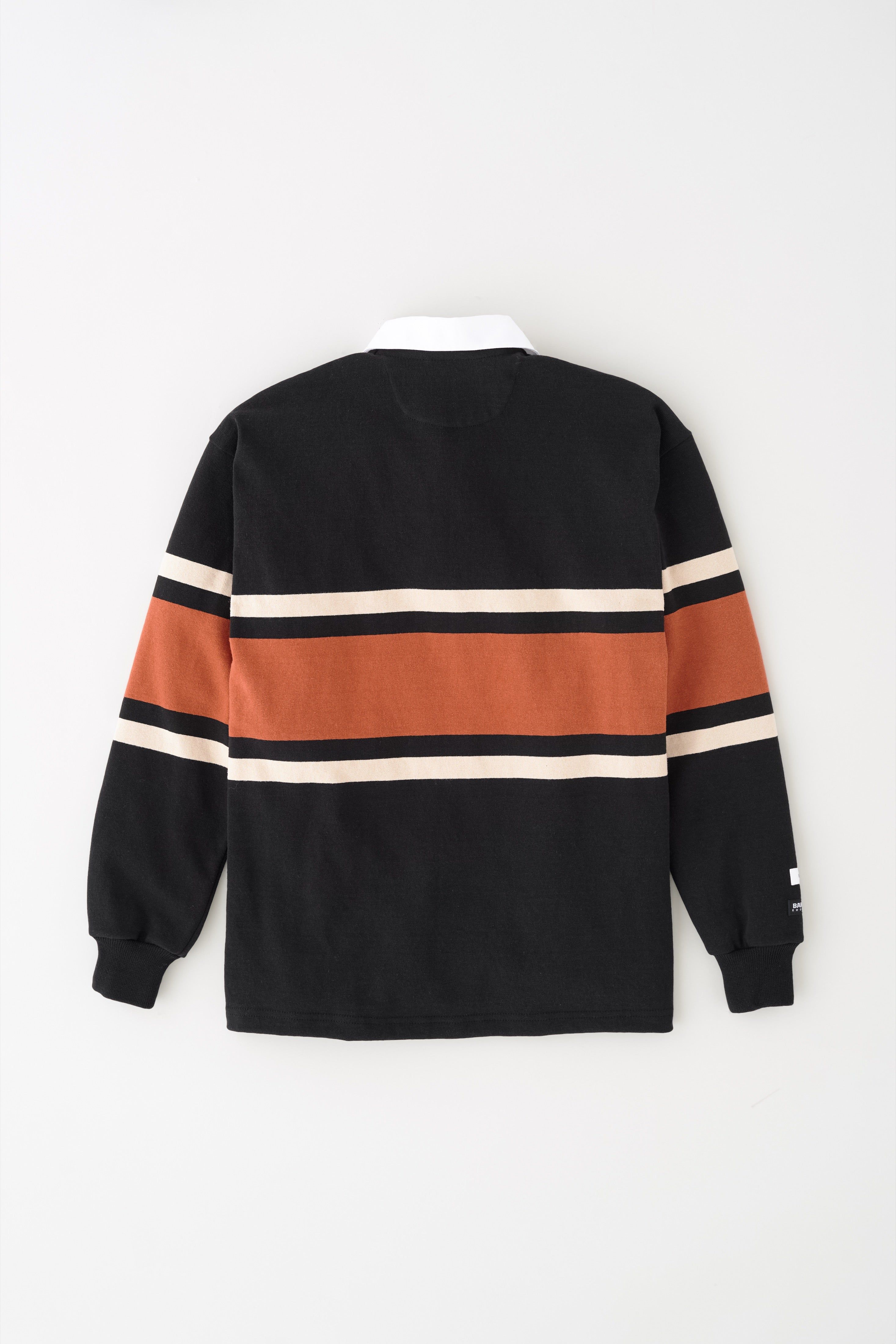 Men's Barbarian Rugby Shirt in Black/Rust Stripe sold by Kotn product image thumbnail 6