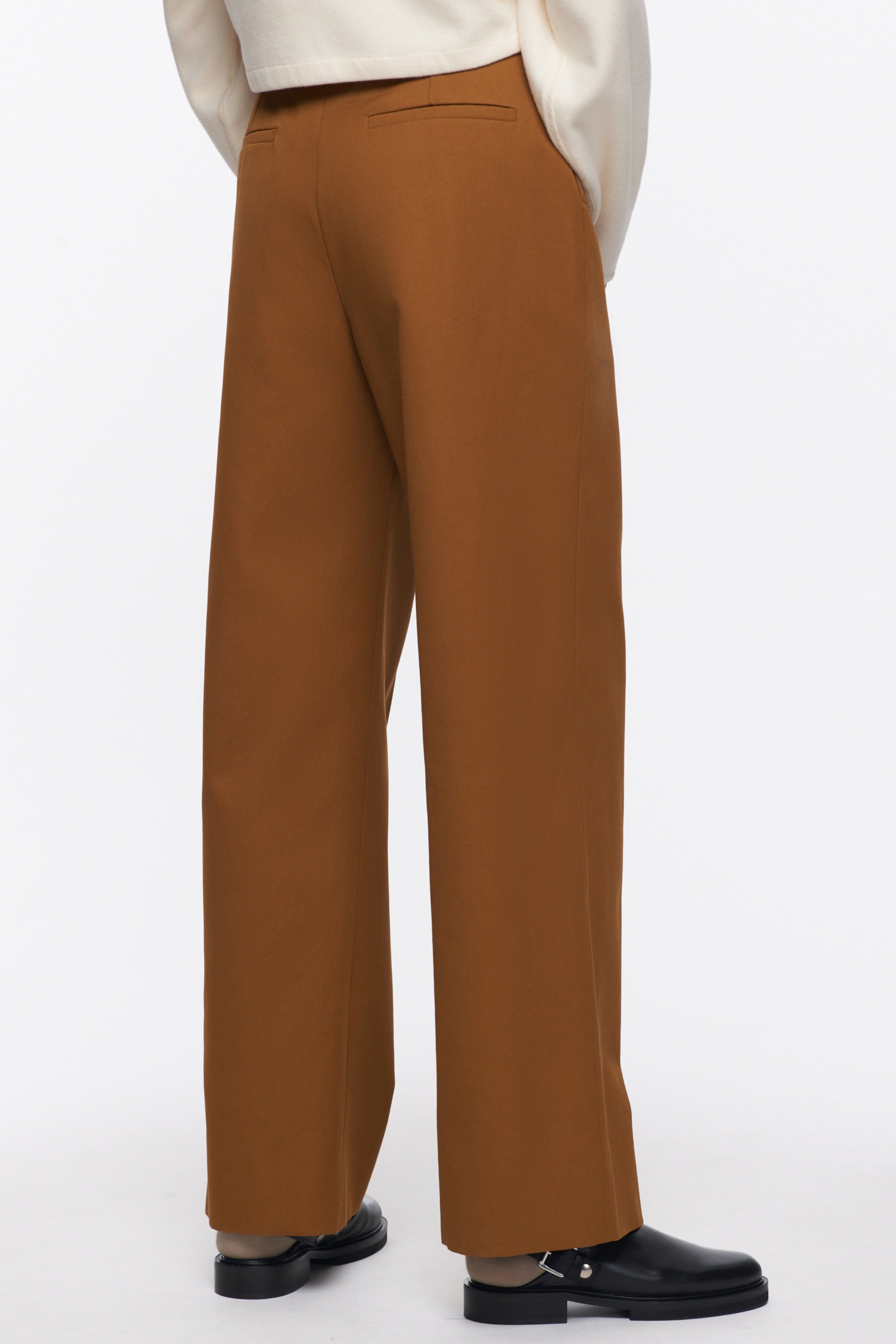 Women's Pleated Panel Trouser in Ochre sold by Kotn product image thumbnail 3