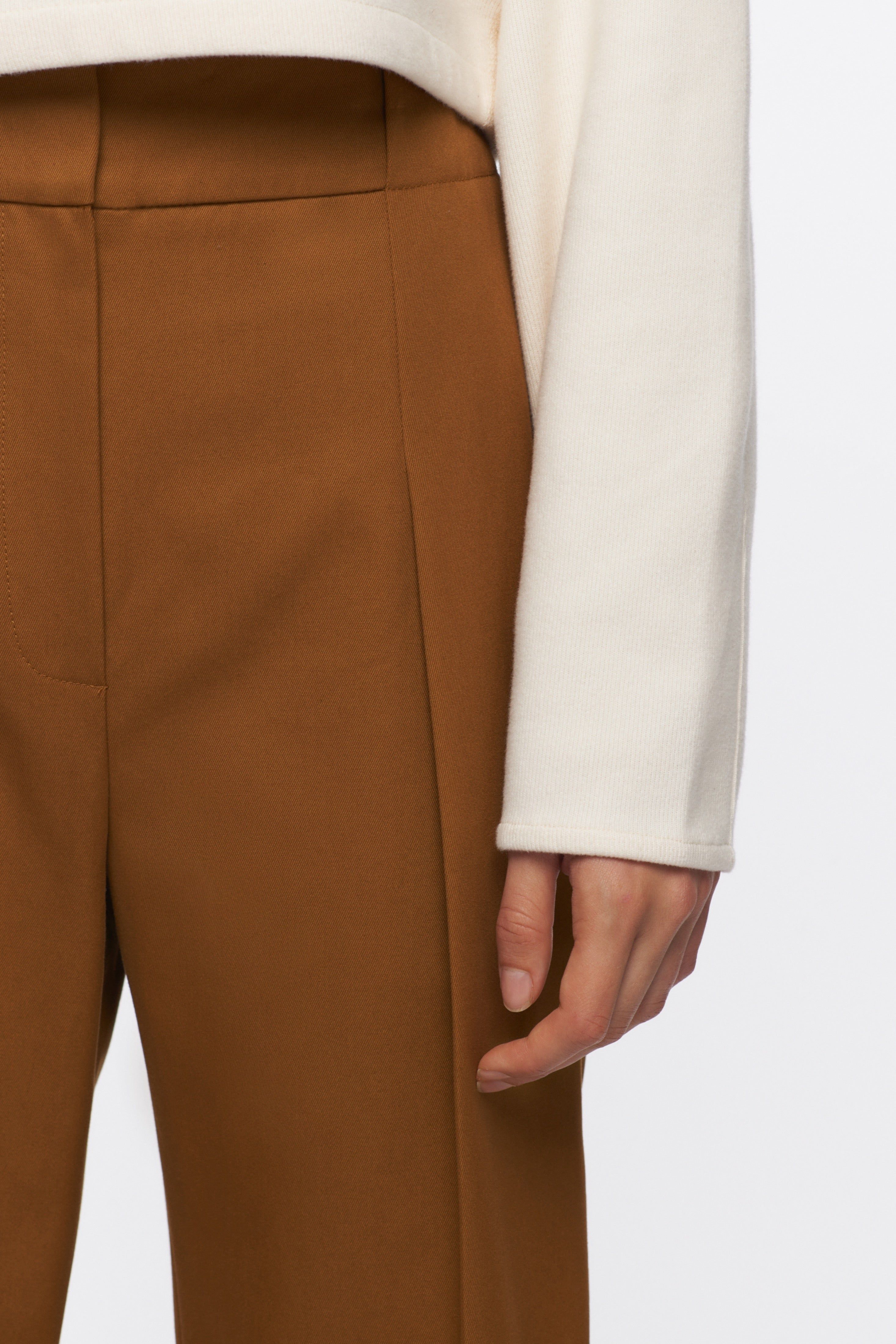 Women's Pleated Panel Trouser in Ochre sold by Kotn product image thumbnail 4