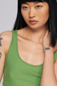 Women's Rib Crop Tank in Faded Apple sold by Kotn
