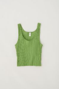 Women's Rib Crop Tank in Faded Apple sold by Kotn