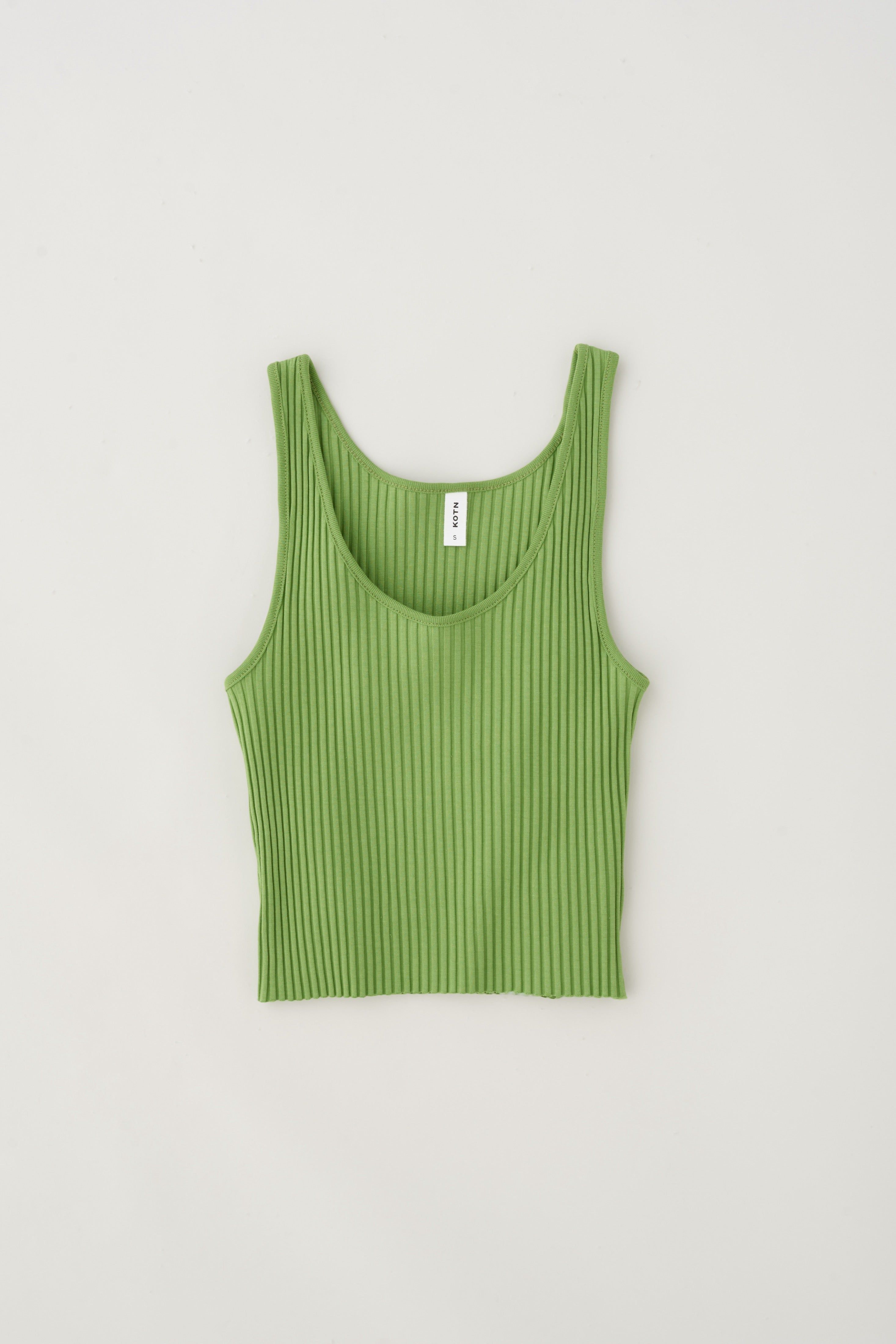 Women's Rib Crop Tank in Faded Apple sold by Kotn product image thumbnail 5