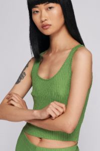 Women's Rib Crop Tank in Faded Apple sold by Kotn
