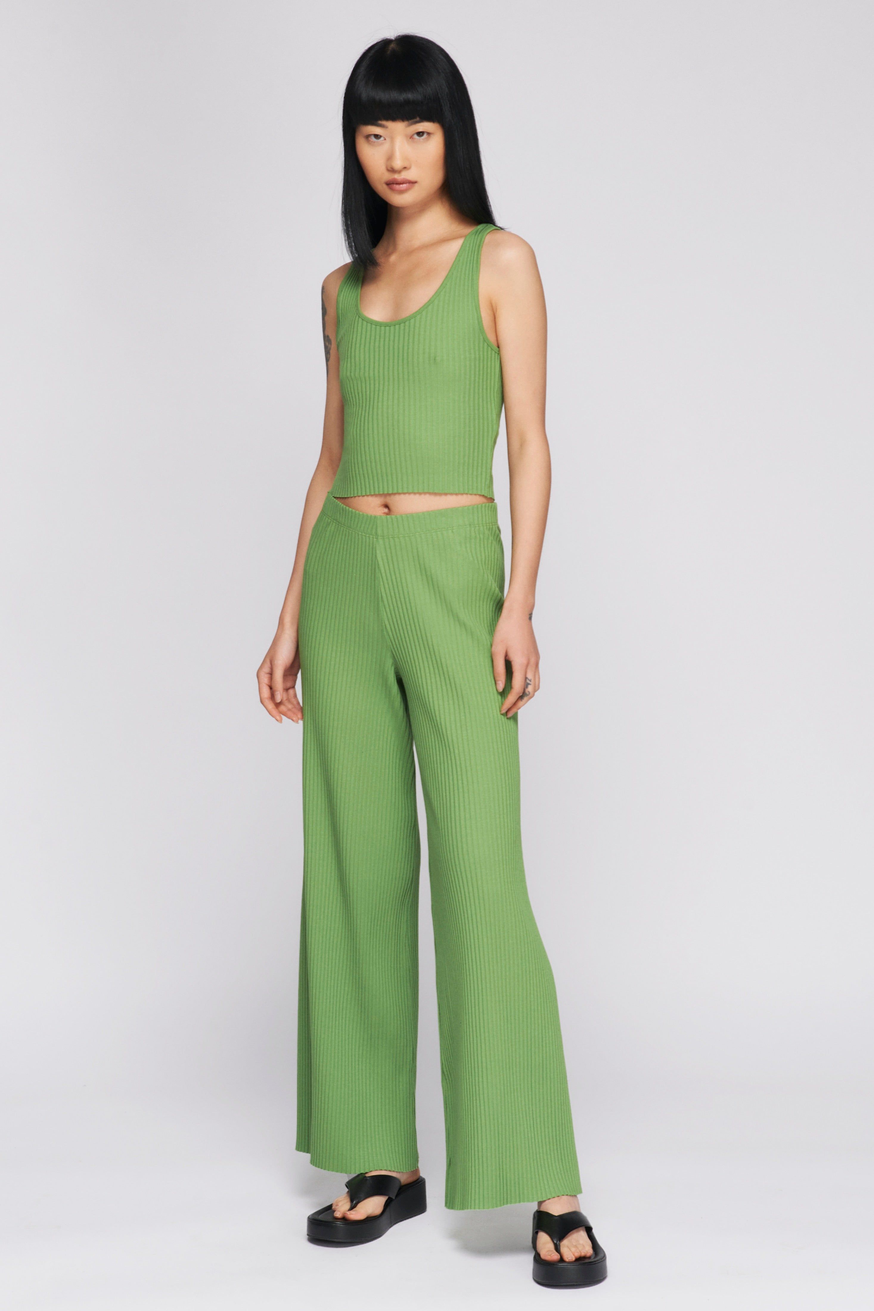 Women's Rib Crop Tank in Faded Apple sold by Kotn