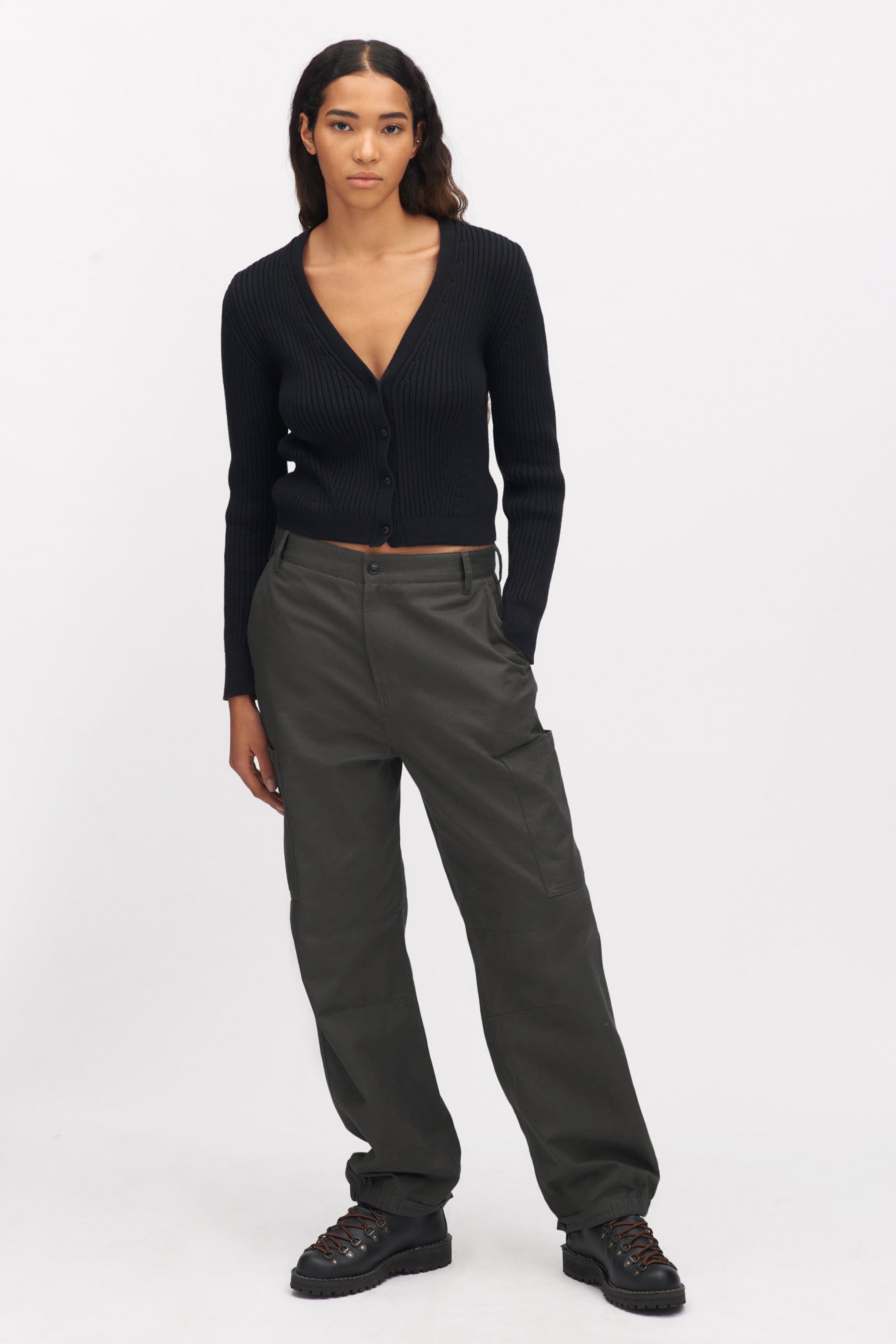 Unisex Cargo Pant in Dark Moss sold by Kotn