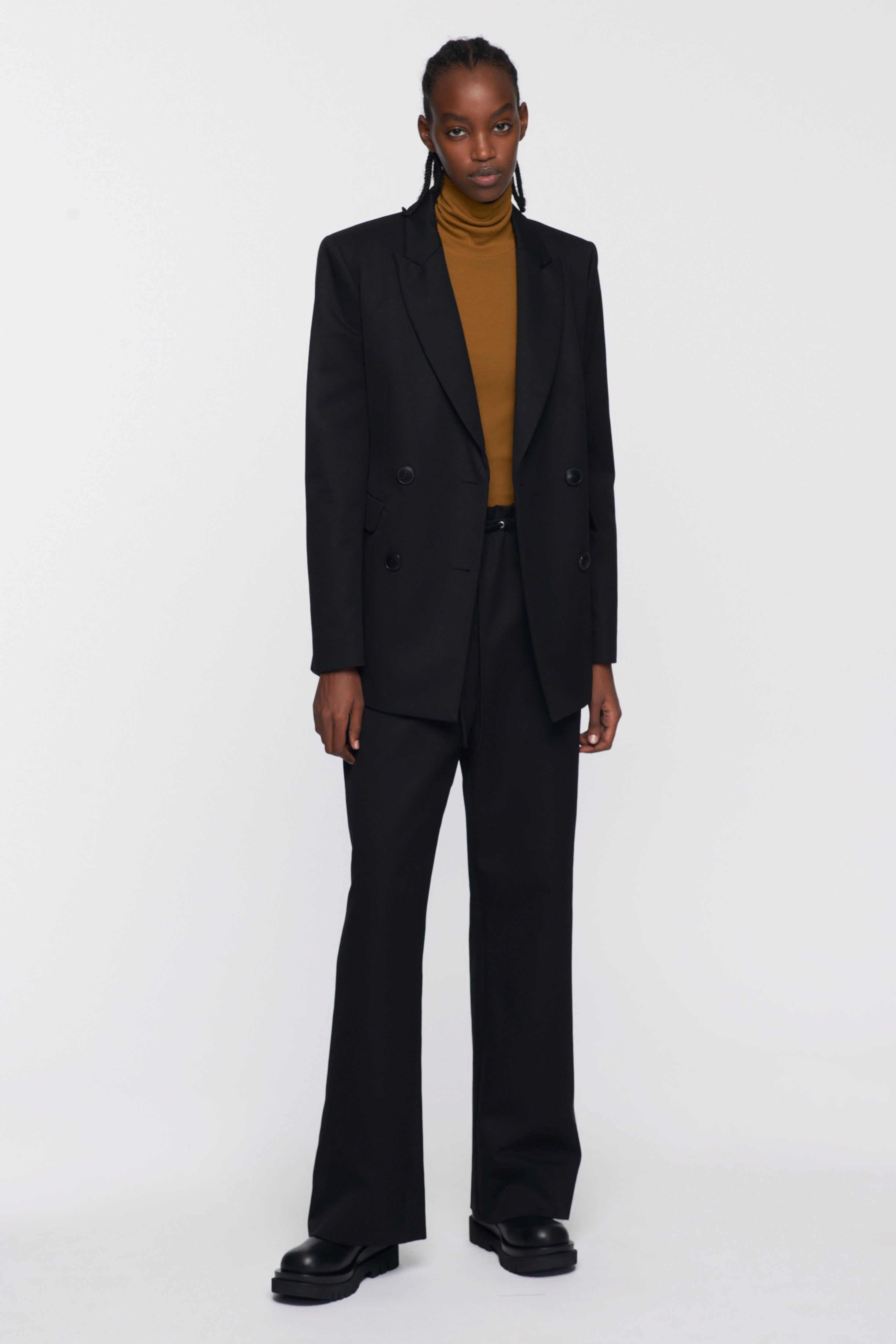 Women's Double Breasted Blazer in Black sold by Kotn