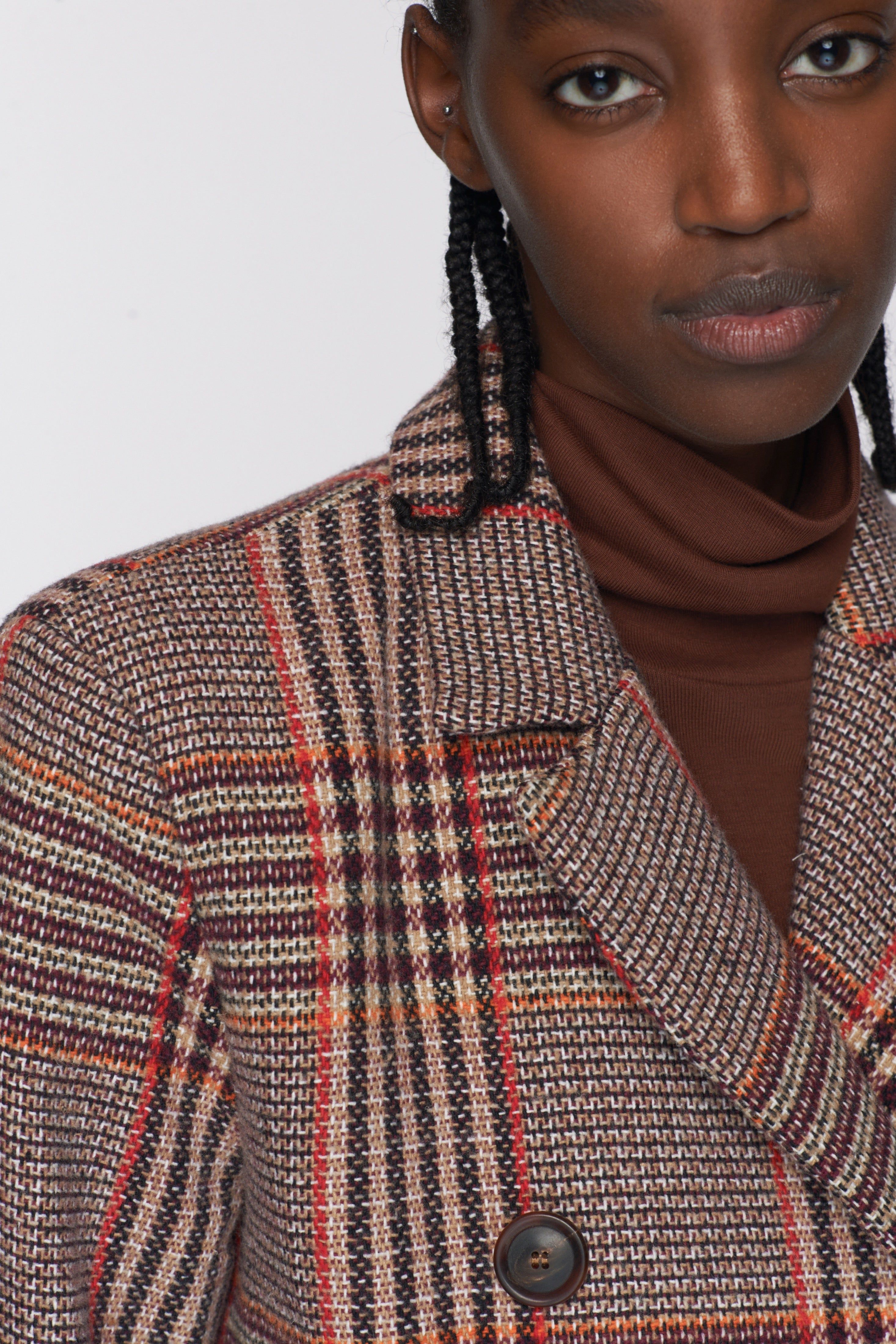 Women's Cropped Jacket in Pine Bark Plaid sold by Kotn product image thumbnail 4