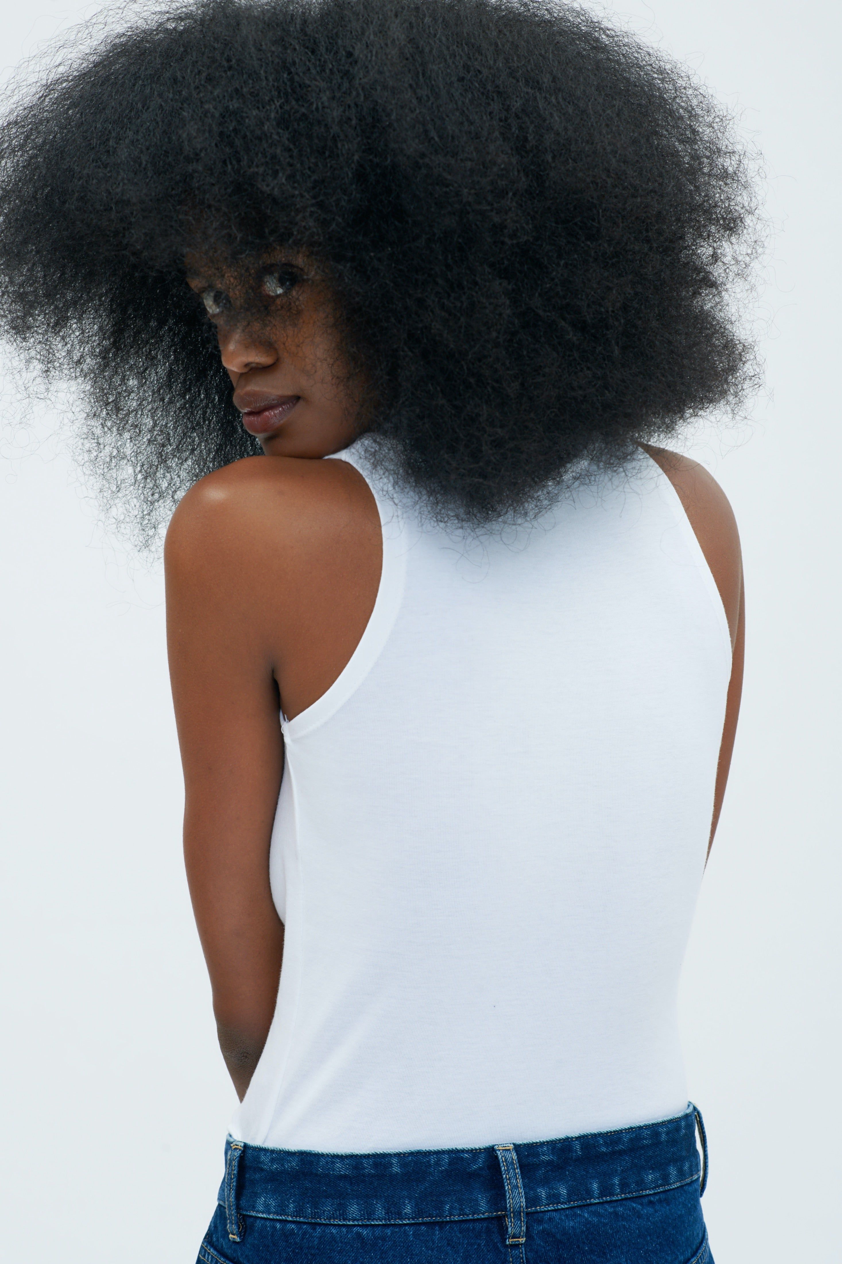 Mock Neck Tank in White sold by Kotn product image thumbnail 5