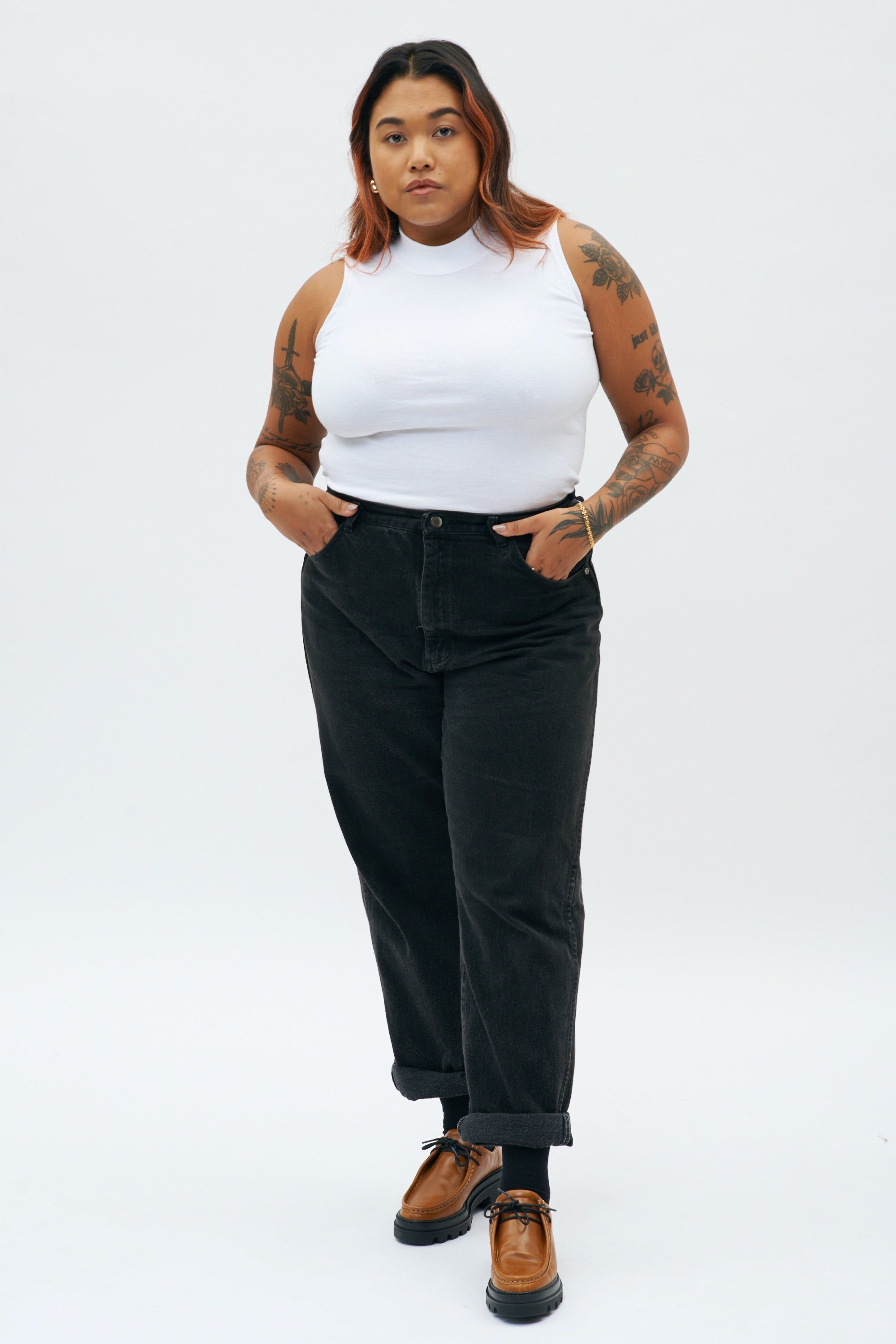 Mock Neck Tank in White sold by Kotn product image thumbnail 2