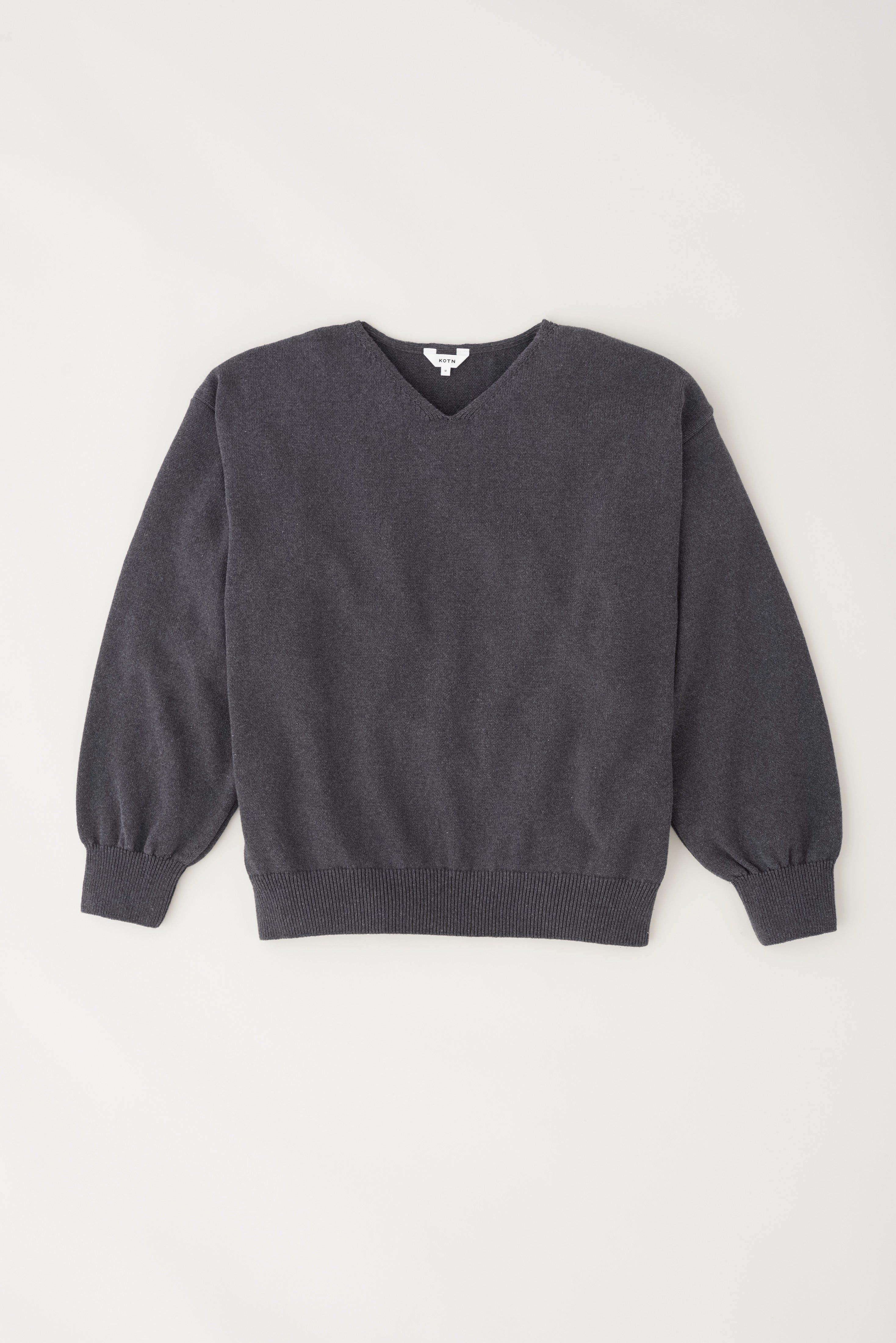 Men's Oversized V-Neck Sweater in Charcoal Melange sold by Kotn product image thumbnail 5