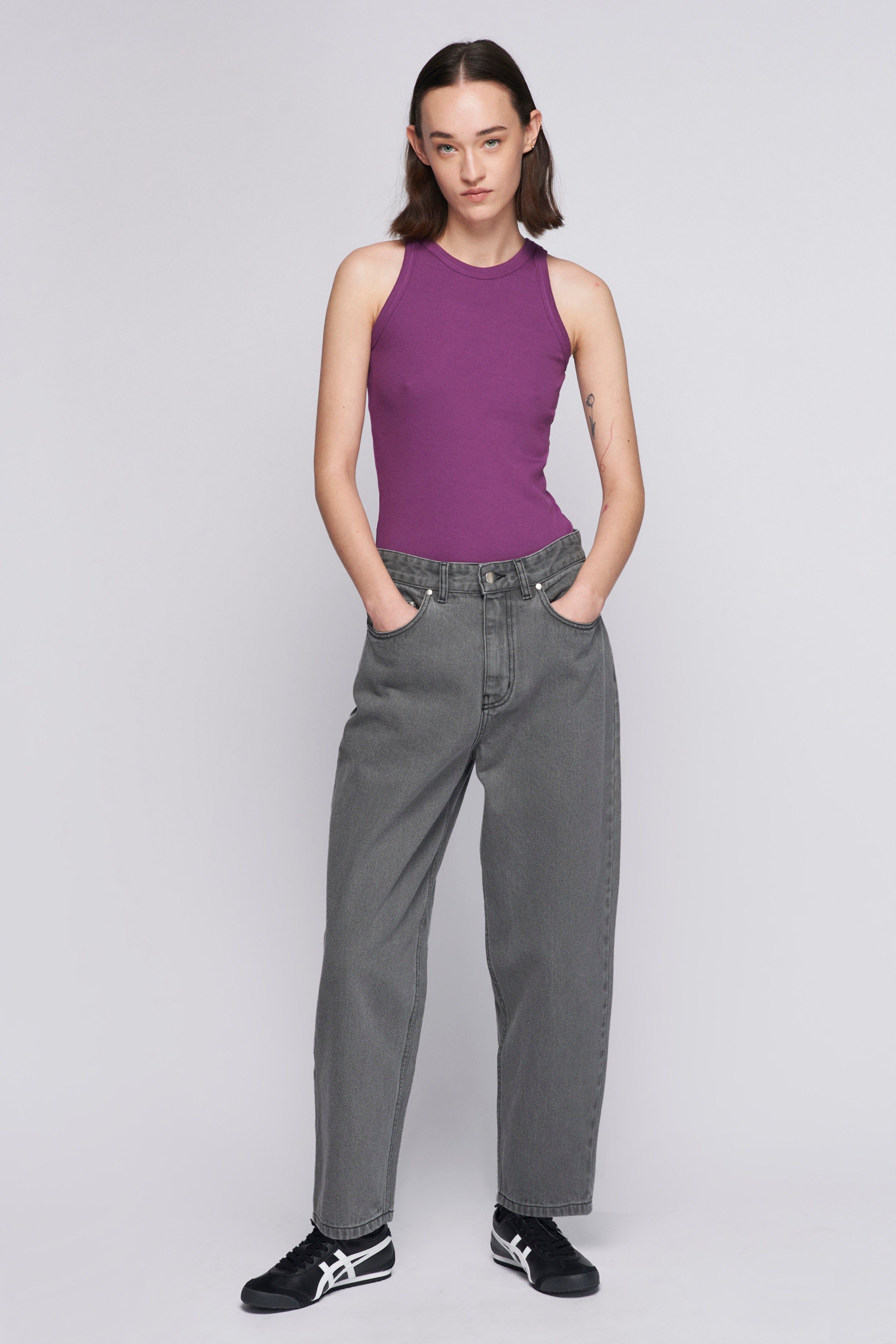 Unisex Antifit Denim in Grey Wash sold by Kotn