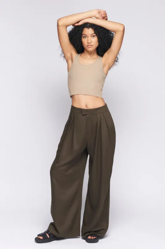 Women's Plaza Trouser in Ivy sold by Kotn
