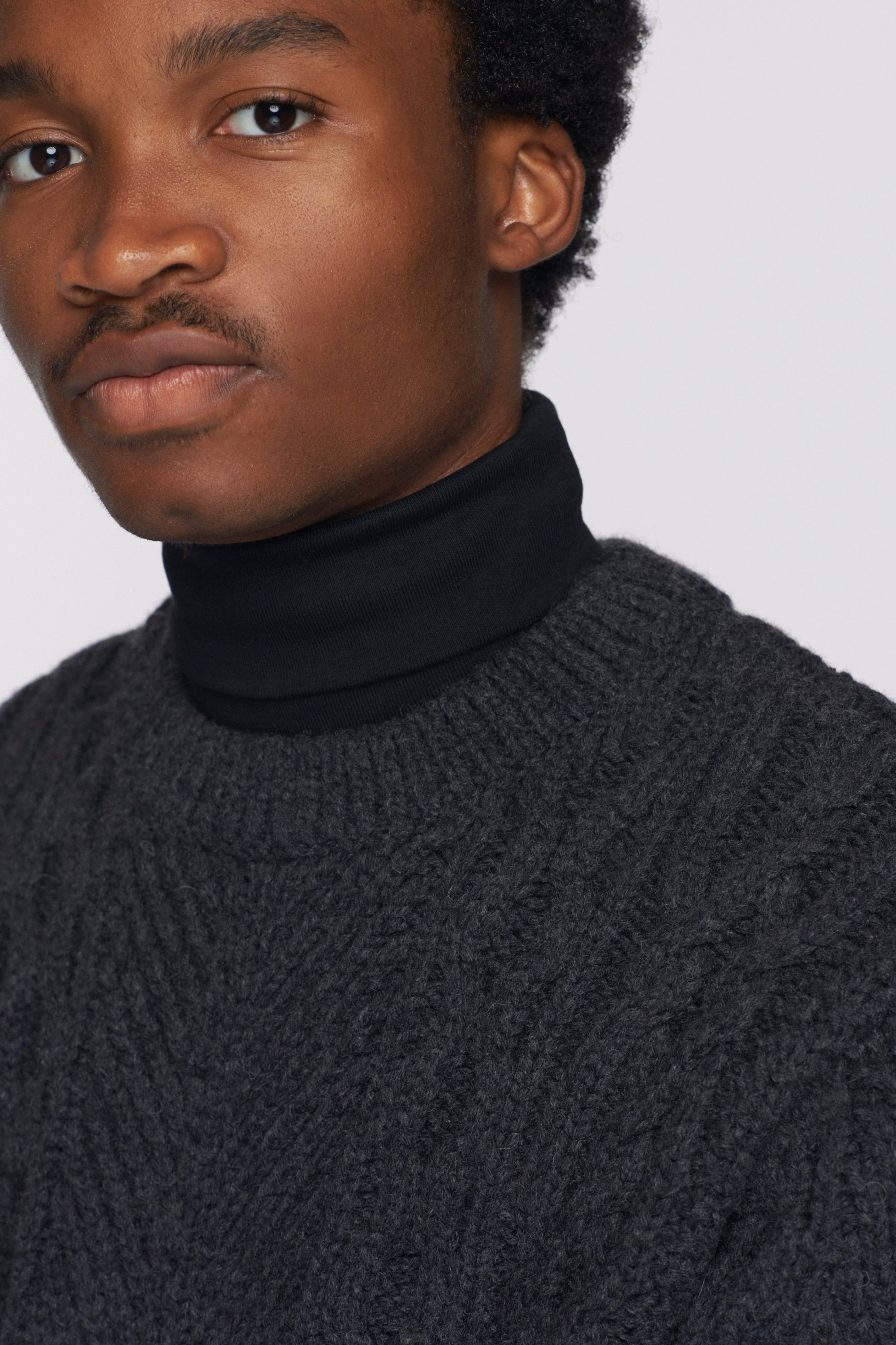 Men's Fisherman Sweater in Charcoal Melange sold by Kotn product image thumbnail 4