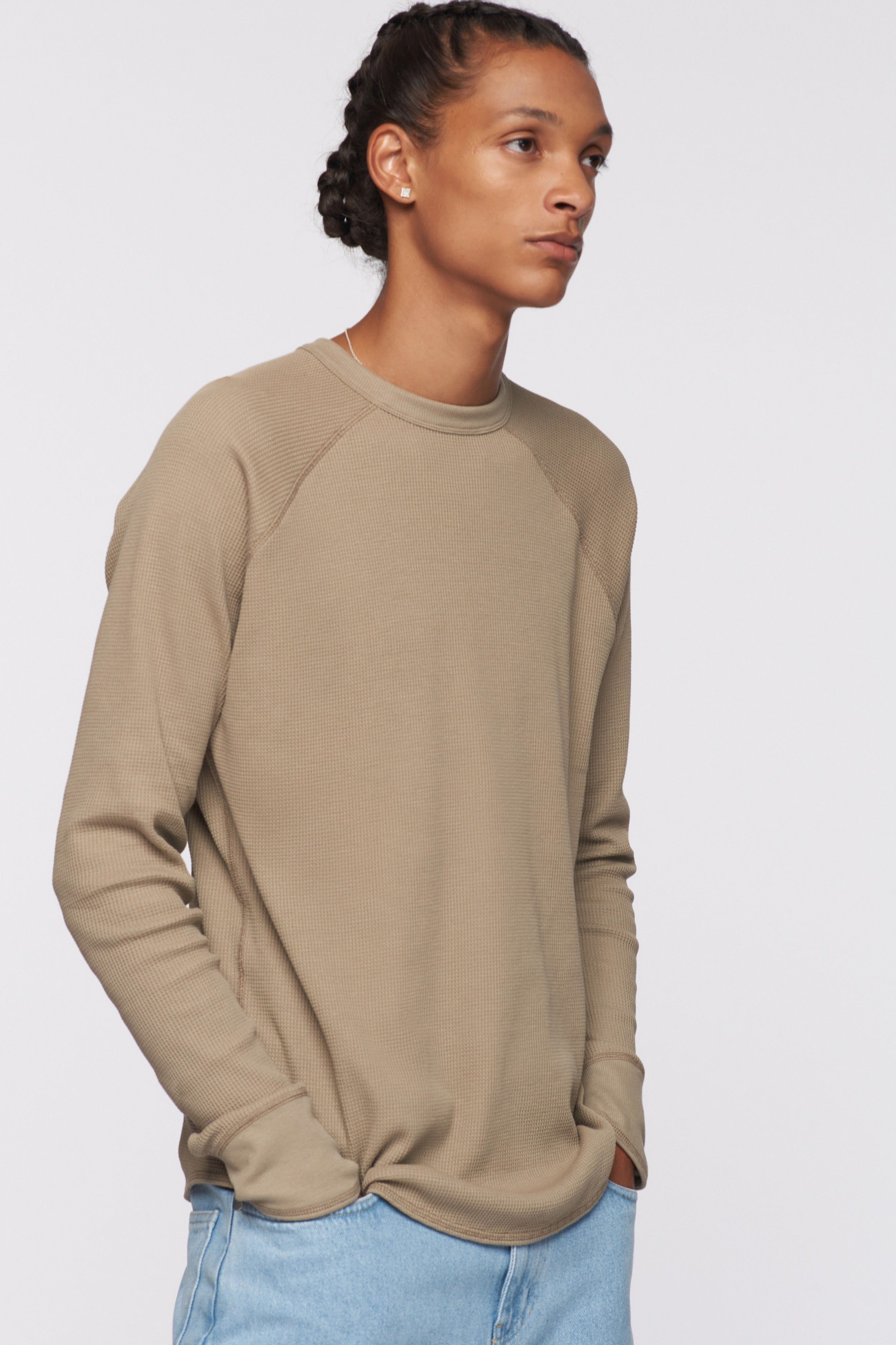 Men's Thermal Longsleeve in Porcini sold by Kotn product image thumbnail 2