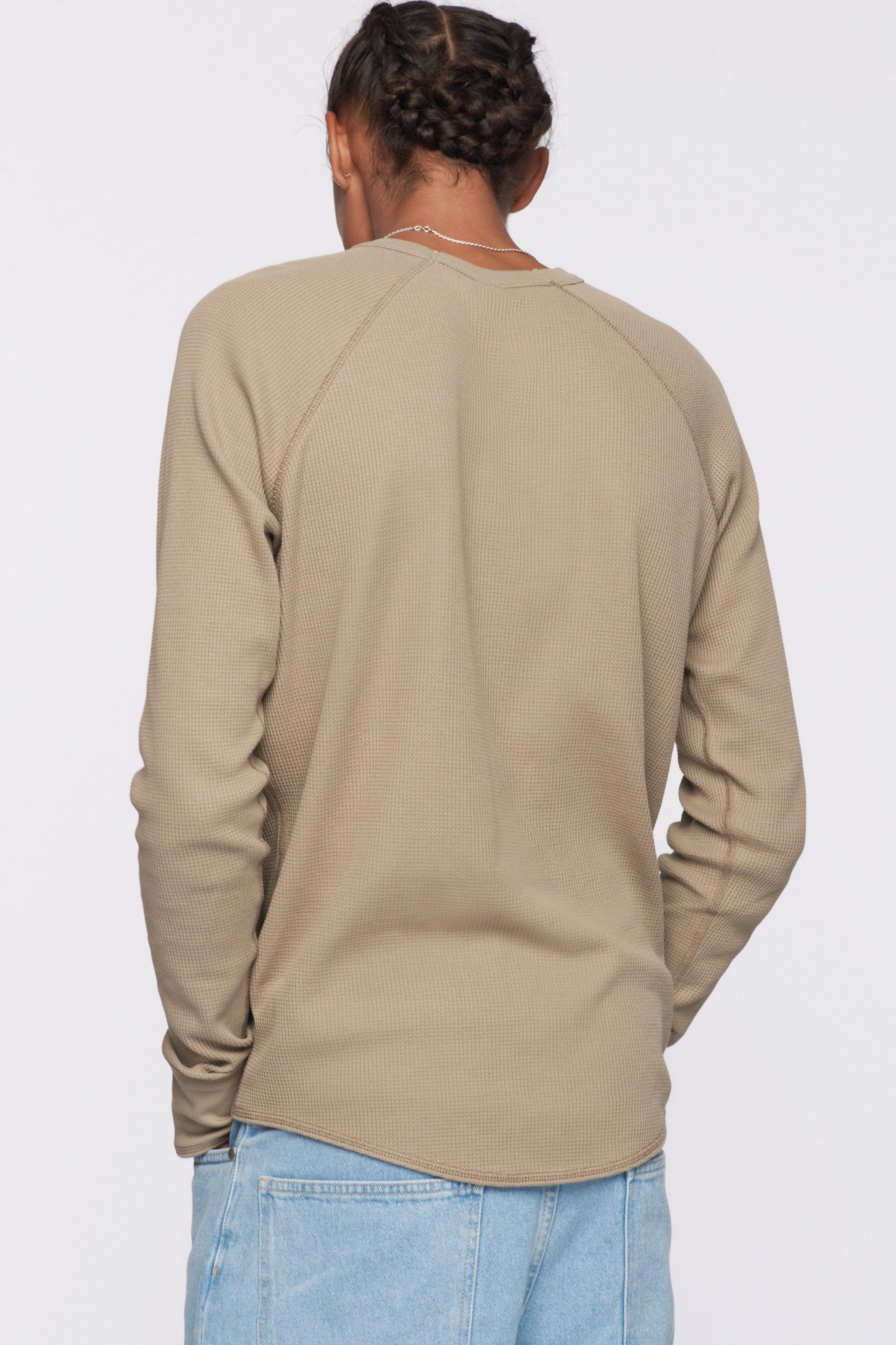 Men's Thermal Longsleeve in Porcini sold by Kotn product image thumbnail 3