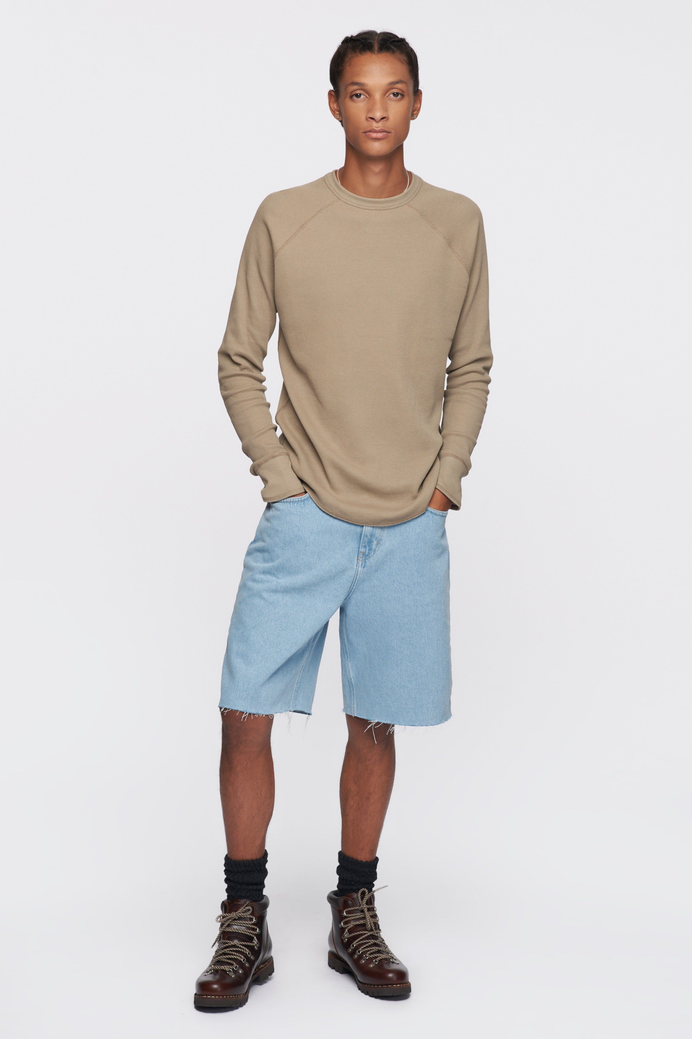 Men's Thermal Longsleeve in Porcini sold by Kotn