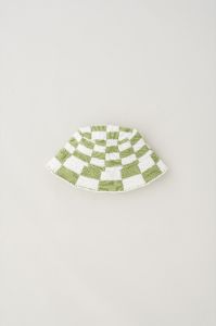 Crochet Bucket Hat in Faded Apple/Marshmallow sold by Kotn