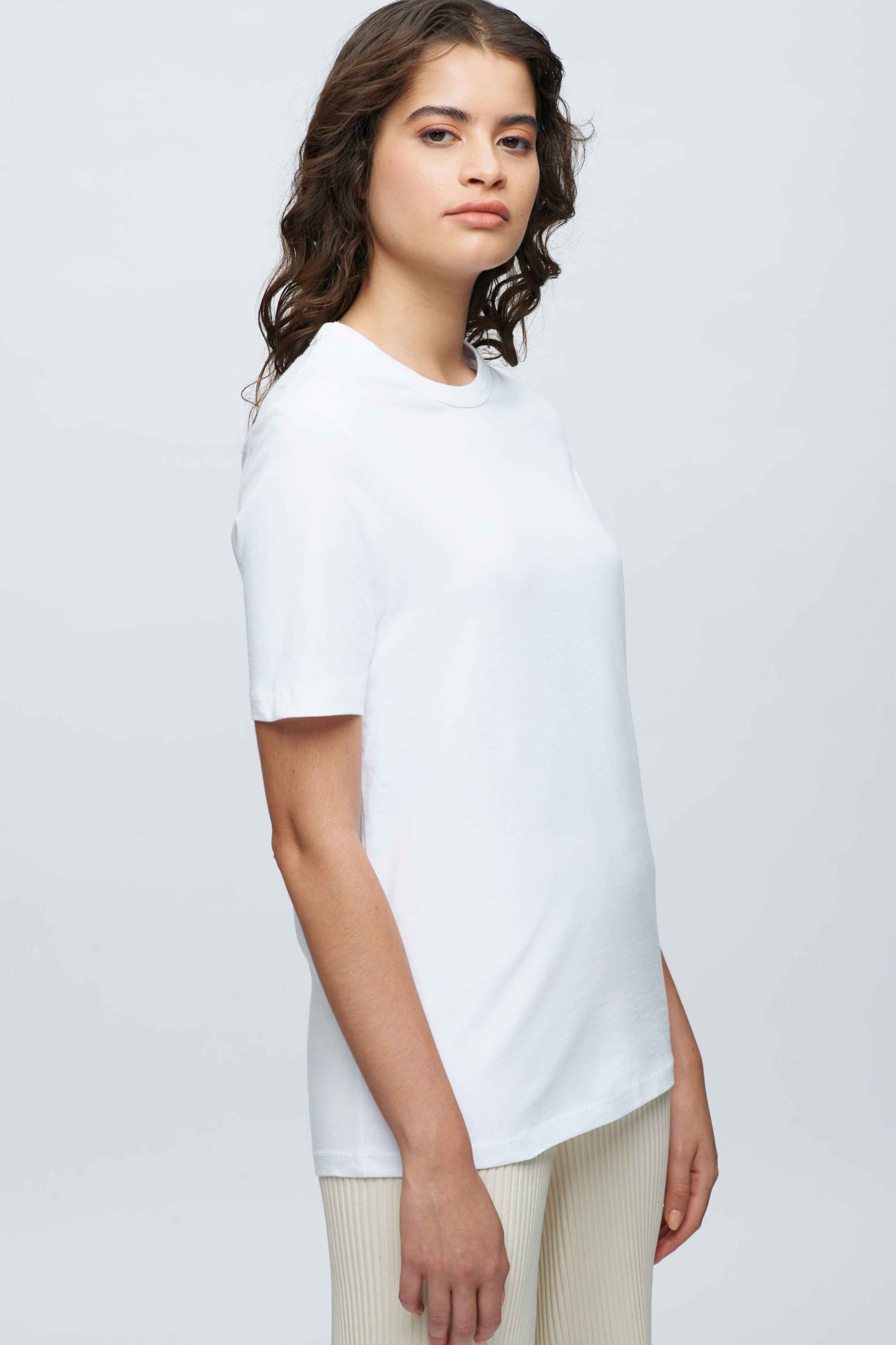 Women's Long Essential Crew in White sold by Kotn product image thumbnail 2