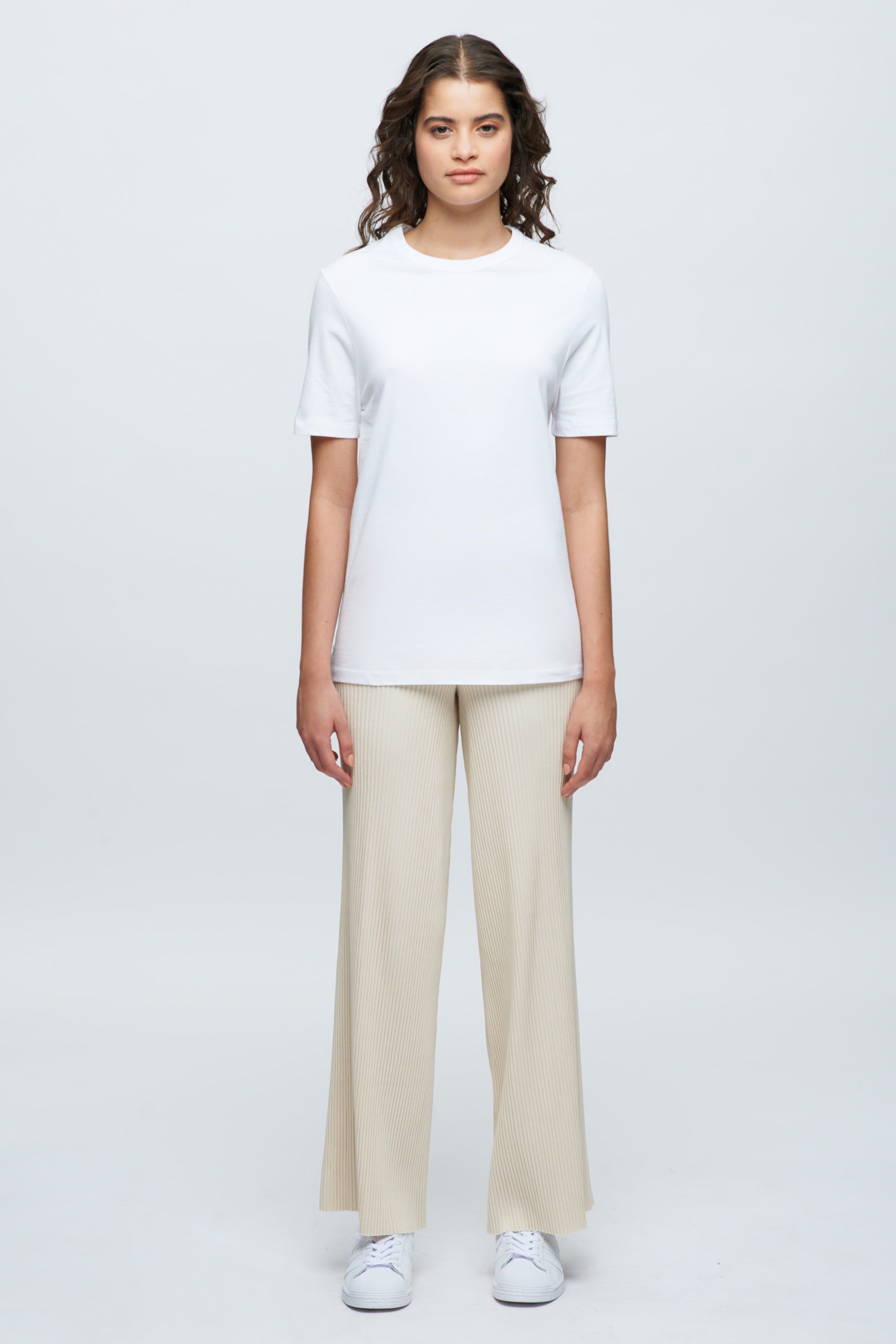 Women's Long Essential Crew in White sold by Kotn