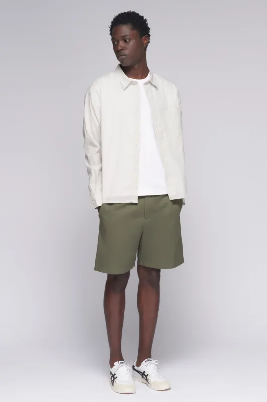Men's Twill Shorts in Laurel Oak sold by Kotn