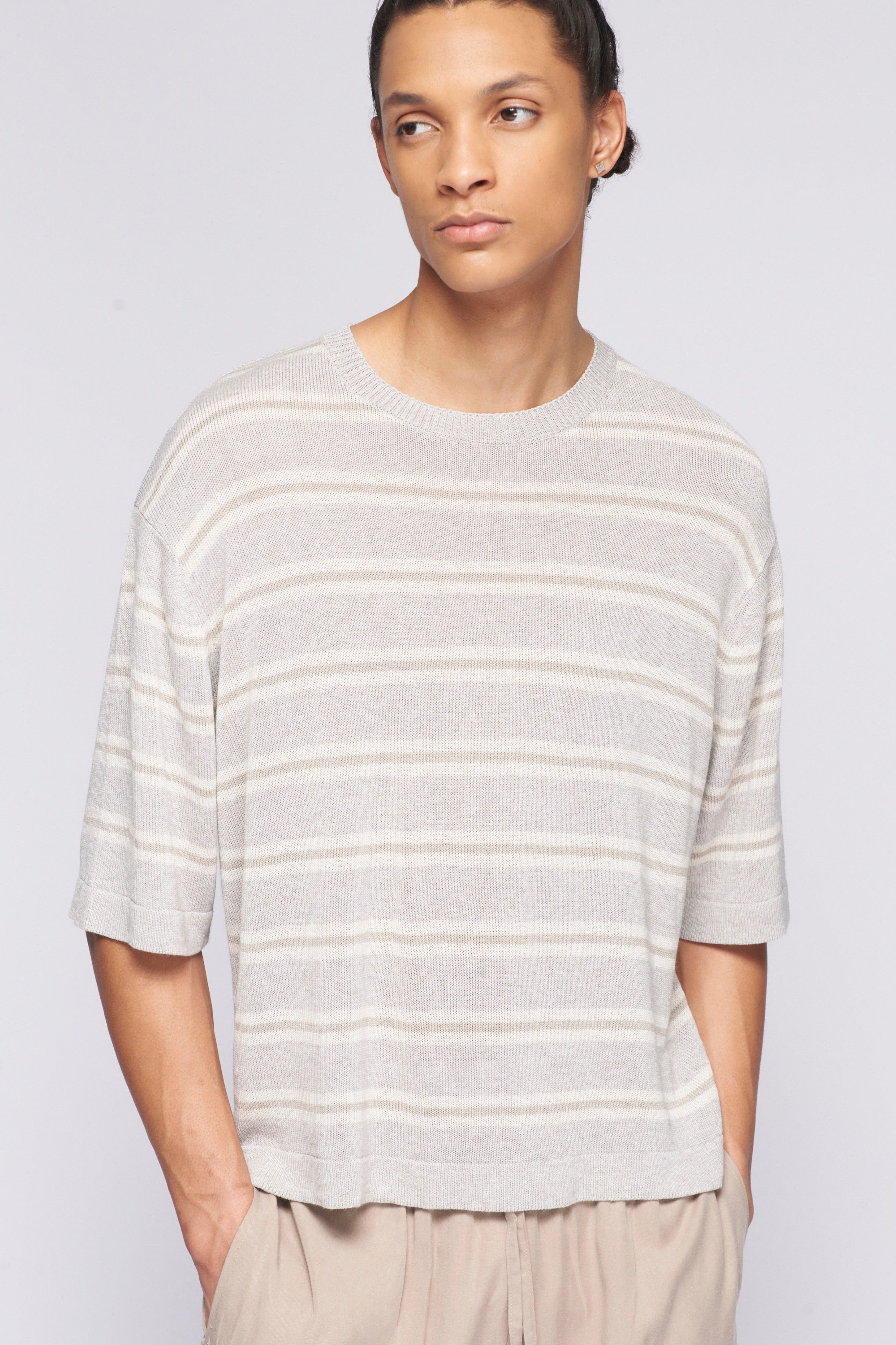 Men's Fine Knit Crew in Lino Mix sold by Kotn product image thumbnail 3