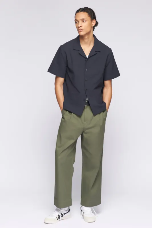 Men's Seersucker Camp Shirt in Iron sold by Kotn