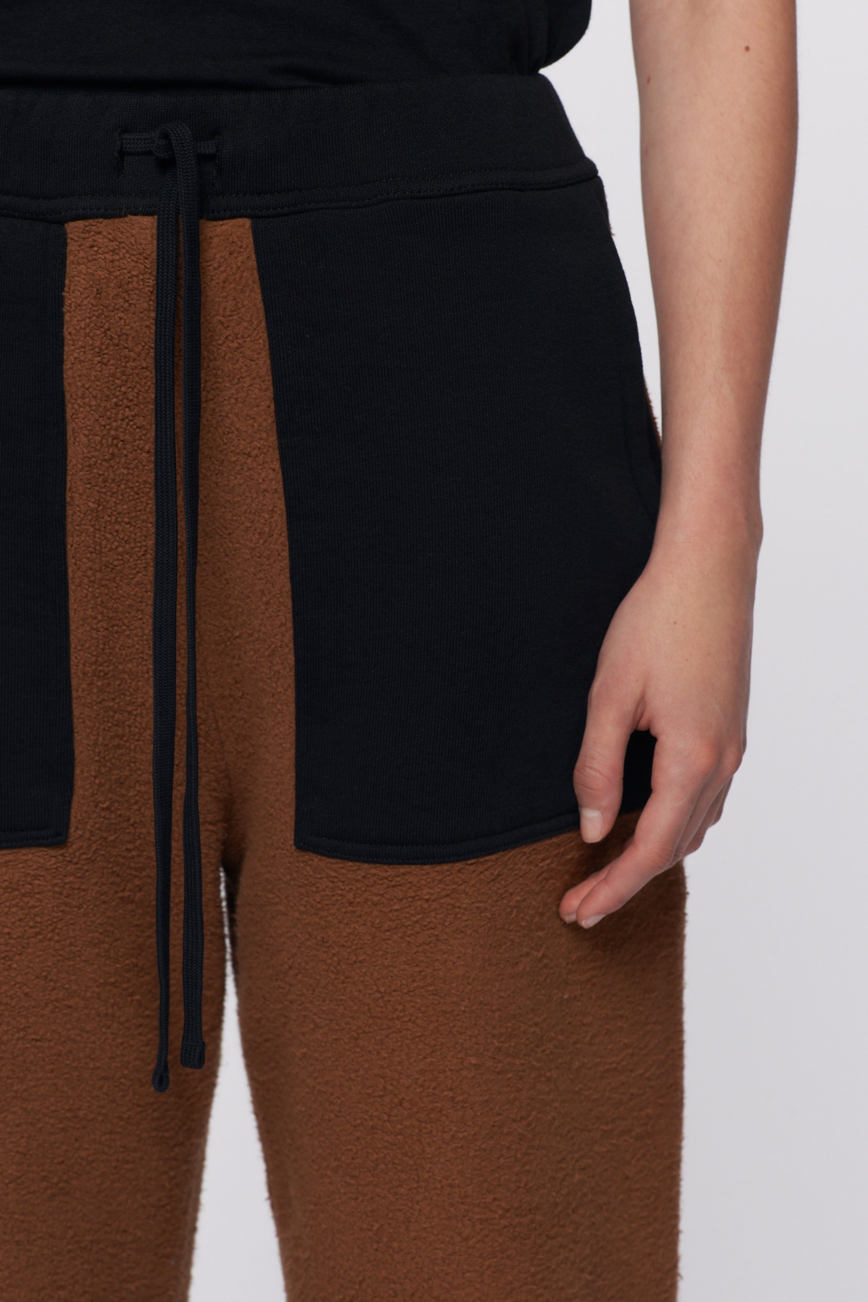 Unisex Reverse Fleece Pant in Acorn/Black sold by Kotn product image thumbnail 5