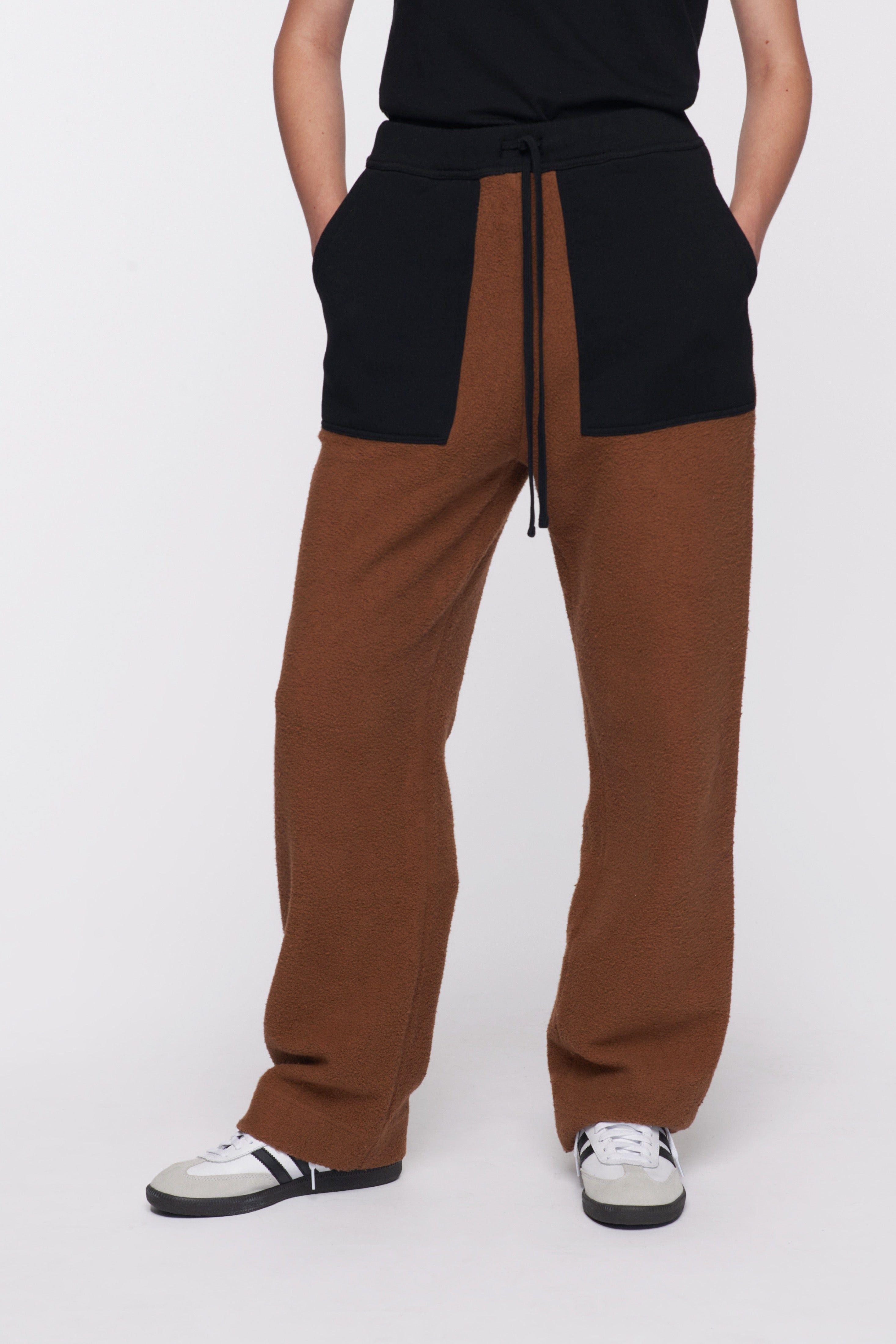 Unisex Reverse Fleece Pant in Acorn/Black sold by Kotn product image thumbnail 3
