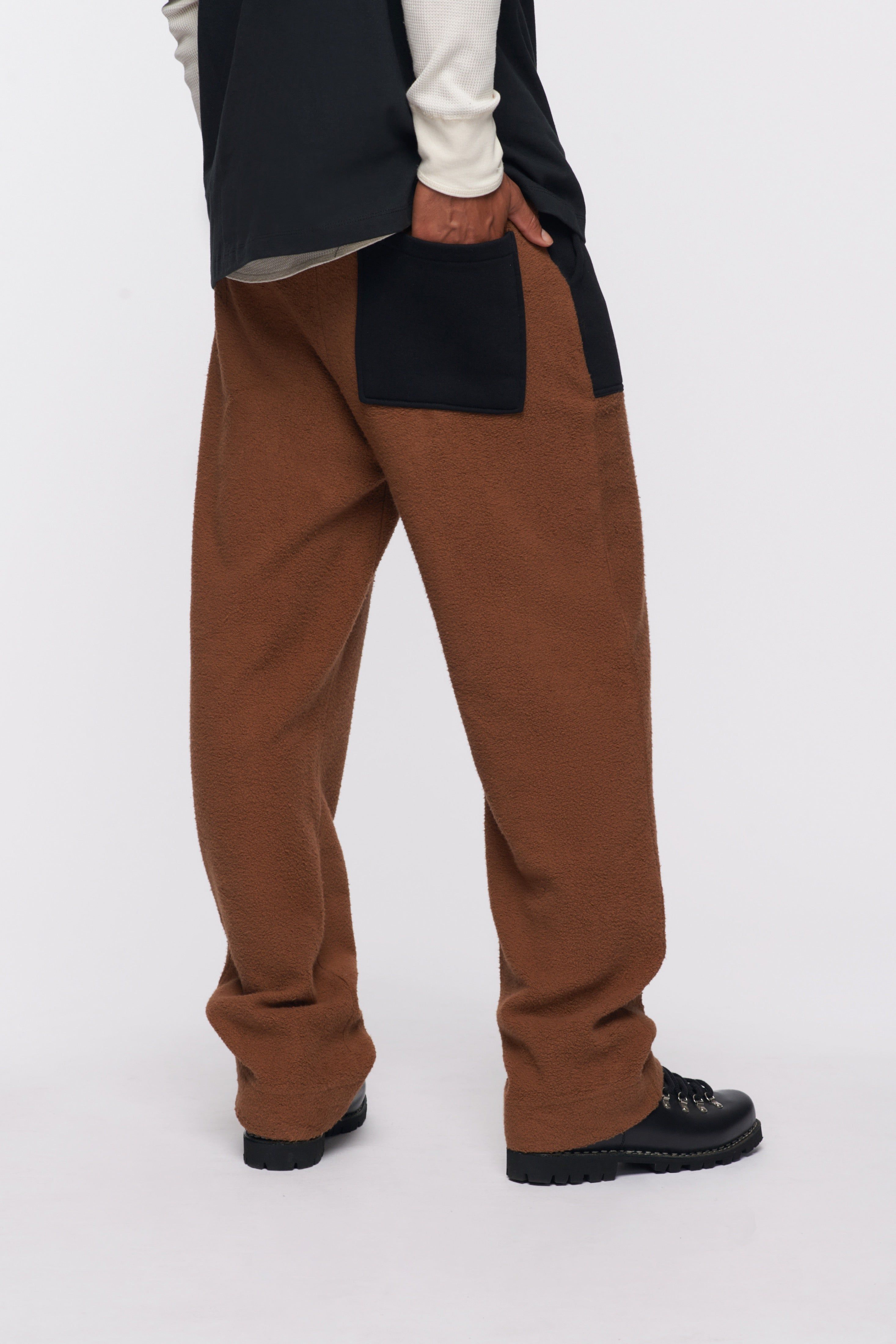 Unisex Reverse Fleece Pant in Acorn/Black sold by Kotn product image thumbnail 4