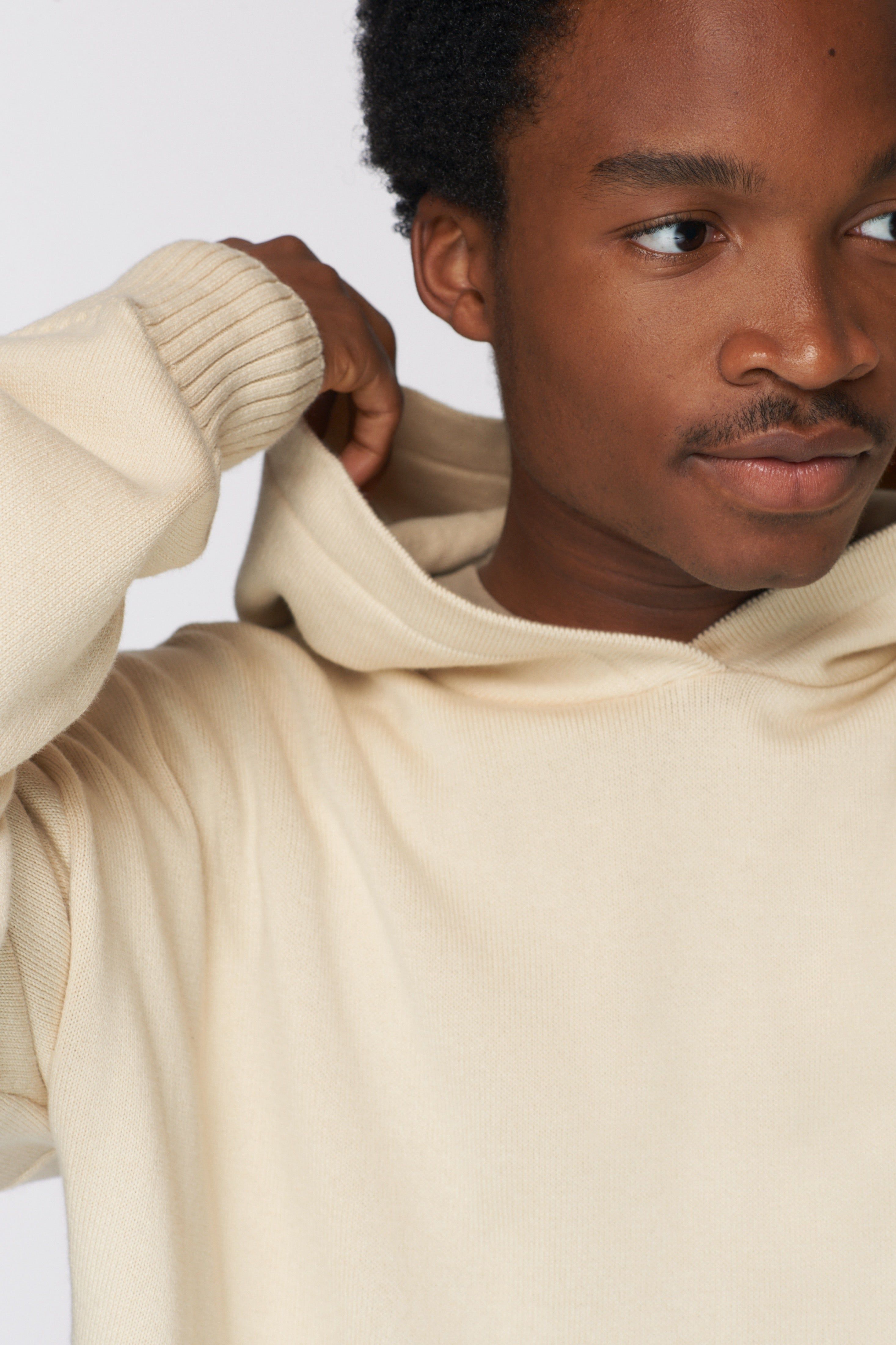 Unisex Fine Knit Hoodie in Alabaster sold by Kotn product image thumbnail 7