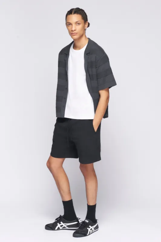 Men's Fine Knit Shirt in Charcoal Melange sold by Kotn