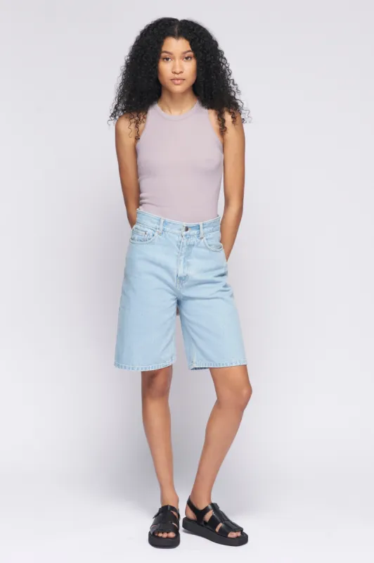 Women's Rib Racer Tank in Lavender sold by Kotn