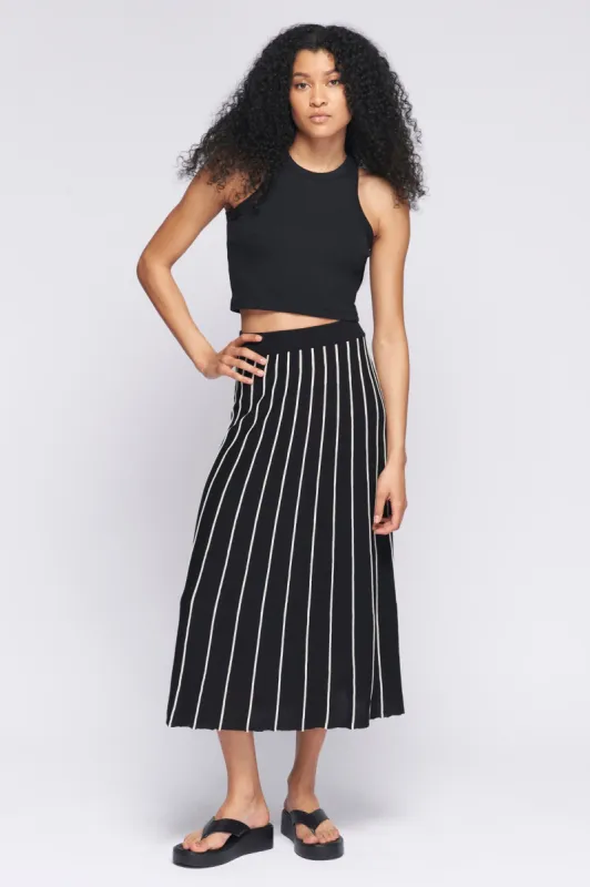 Women's Fine Knit Skirt in Black/Iron sold by Kotn