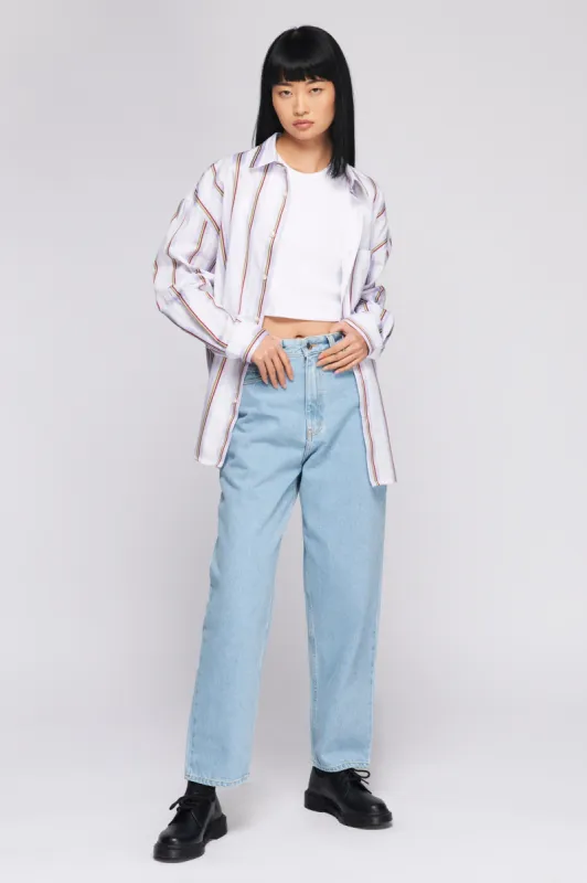 Unisex Boxy Poplin Shirt in Lavender/Terracotta sold by Kotn