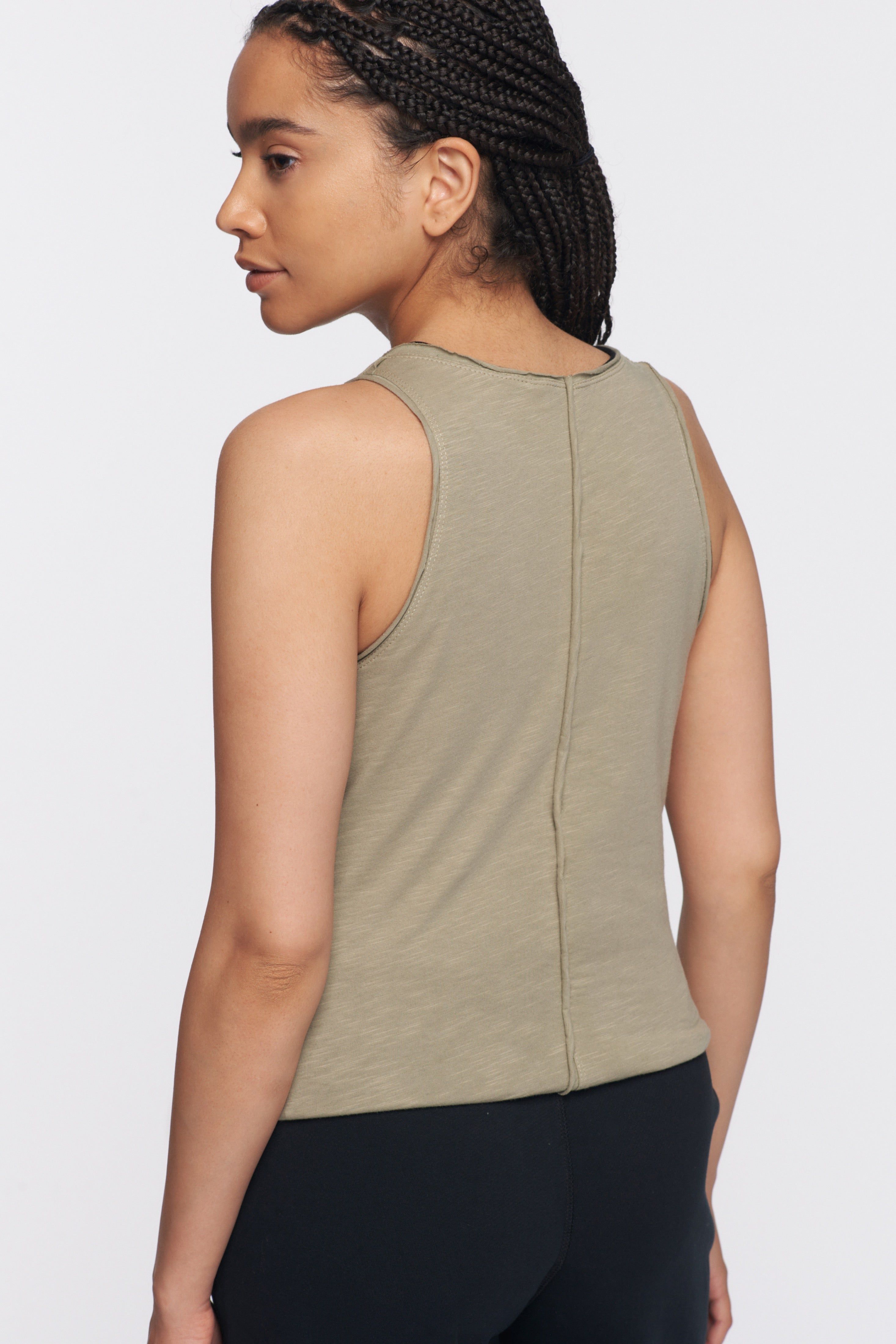 Women's Raw Edge Tank in Fog sold by Kotn product image thumbnail 3