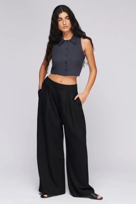 Women's Crop Flow Shirt in Iron sold by Kotn
