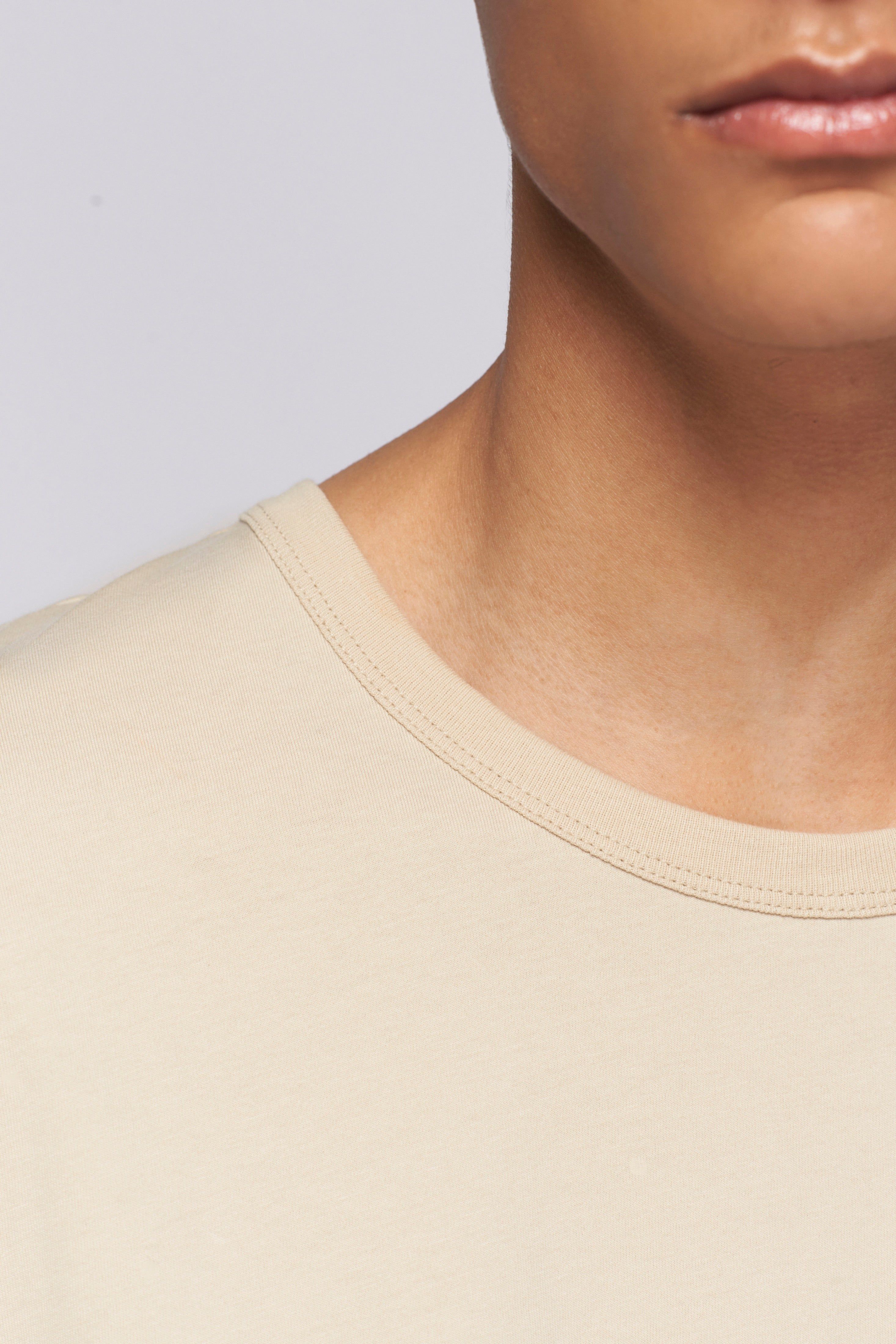 Men's Relaxed Crew in White Sand sold by Kotn product image thumbnail 4