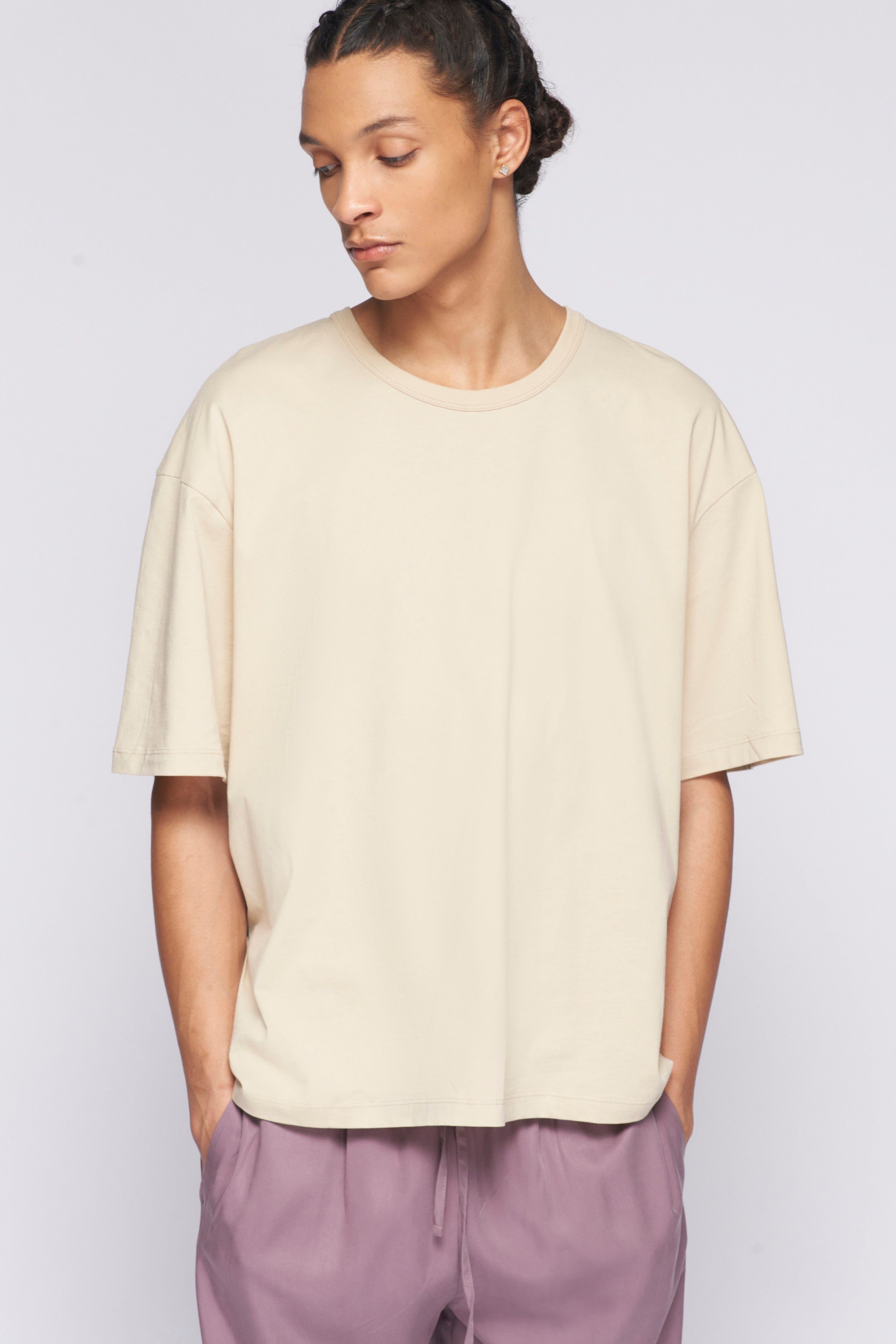 Men's Relaxed Crew in White Sand sold by Kotn product image thumbnail 2