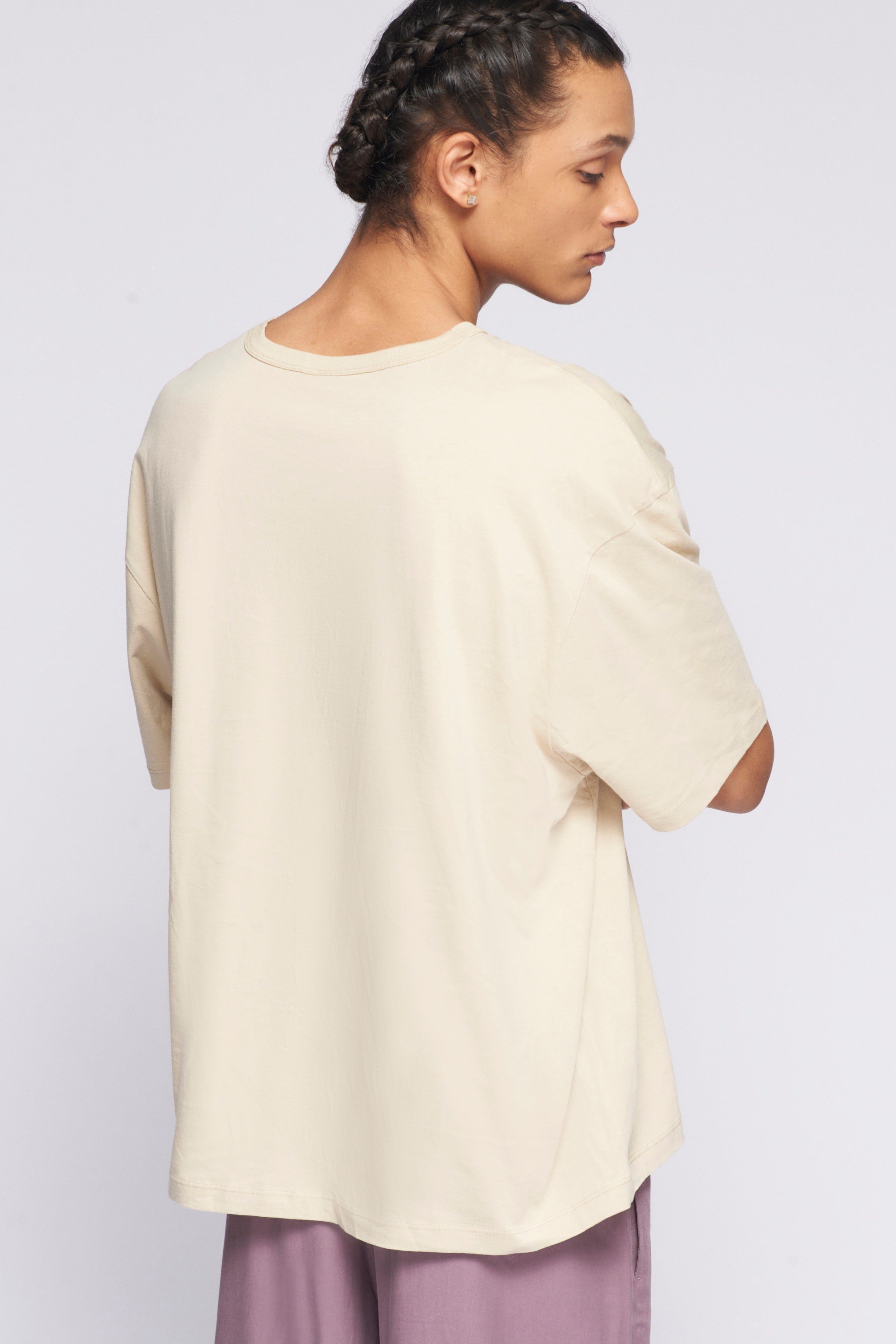 Men's Relaxed Crew in White Sand sold by Kotn product image thumbnail 3