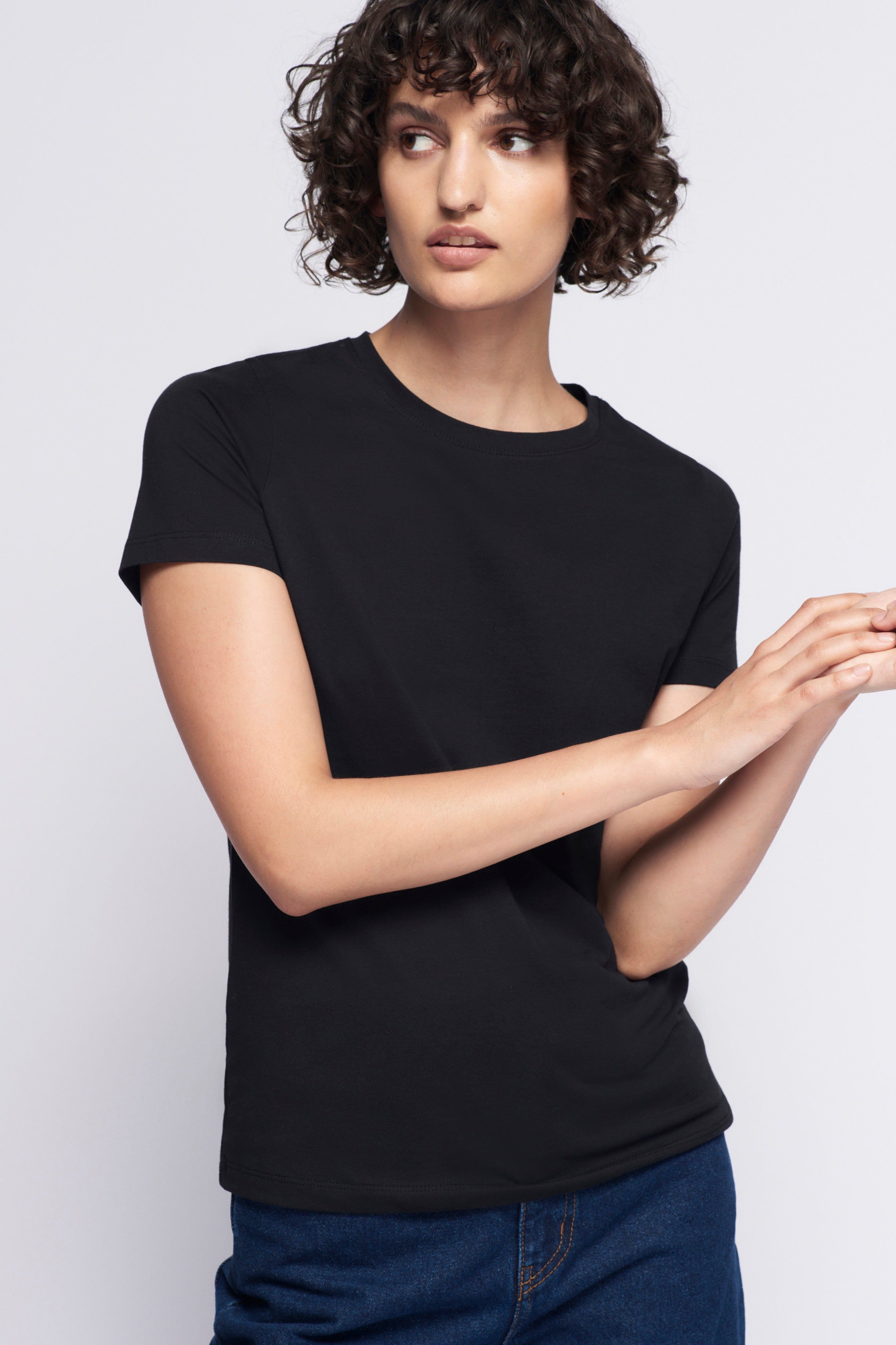 Women's Essential Crew in Black sold by Kotn product image thumbnail 2