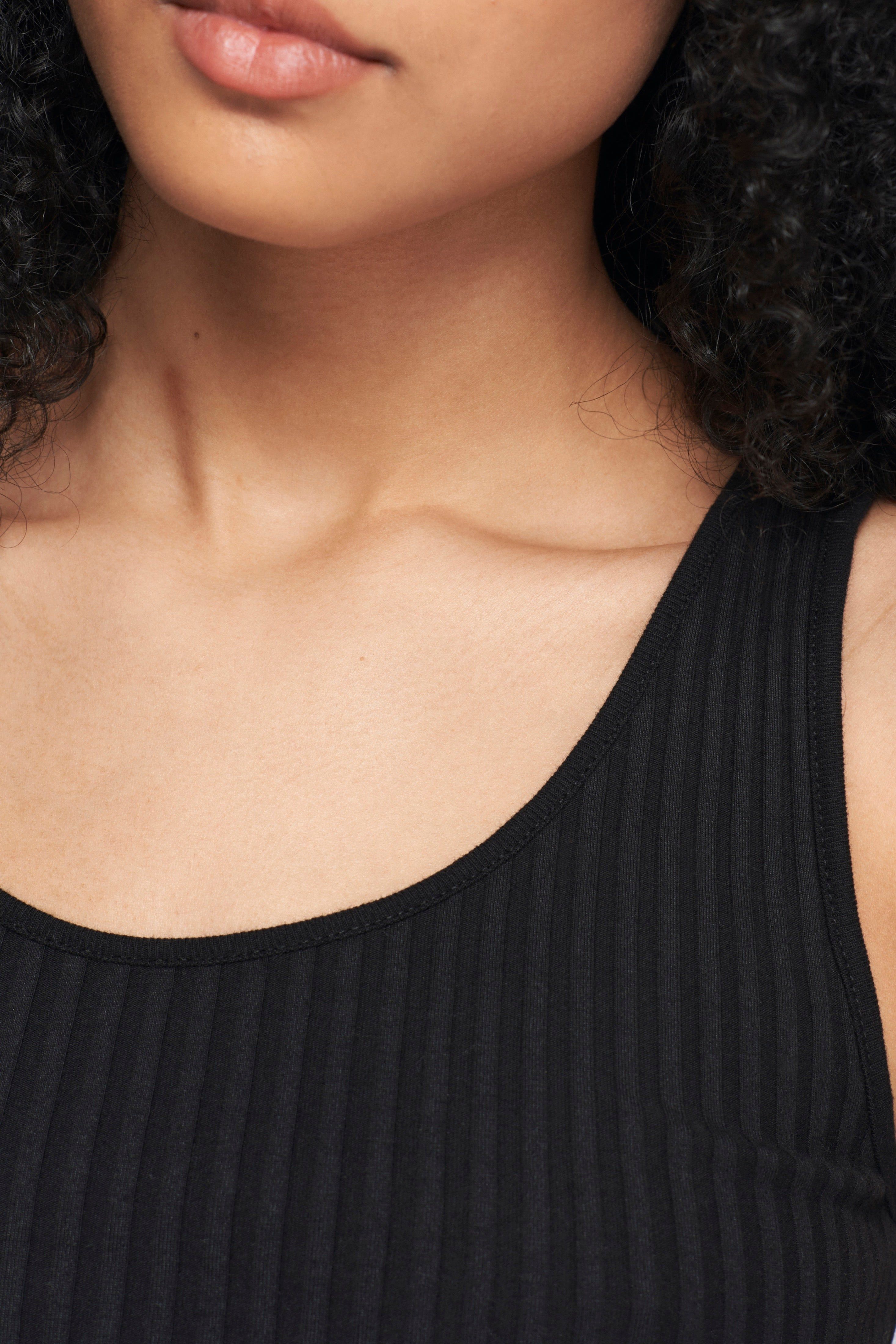 Women's Rib Crop Tank in Black sold by Kotn product image thumbnail 4