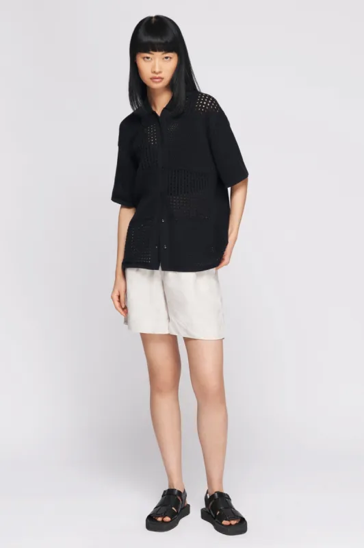 Women's Alexandria Shirt in Black sold by Kotn