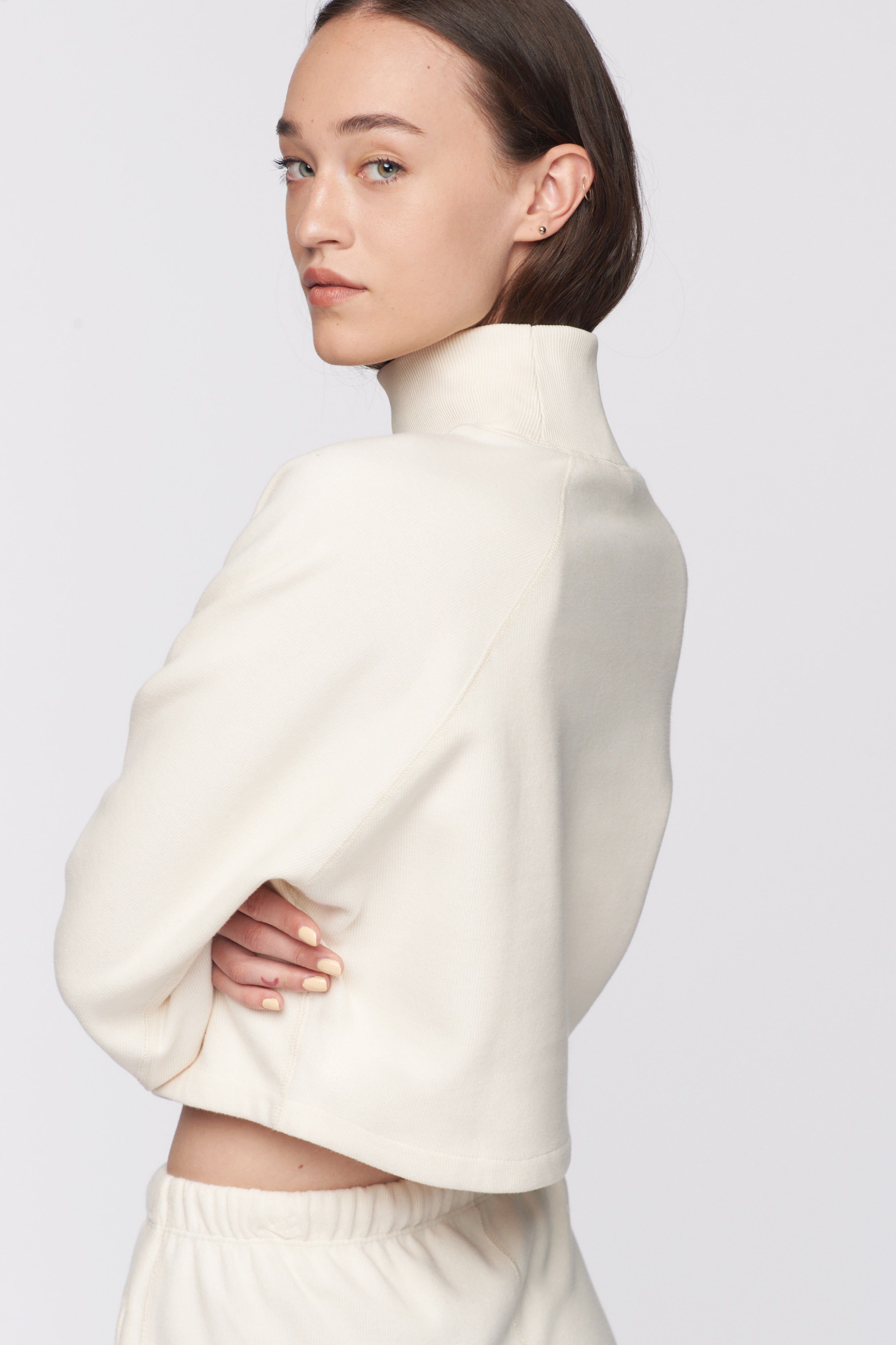 Women's Crop Mockneck in Natural sold by Kotn product image thumbnail 3
