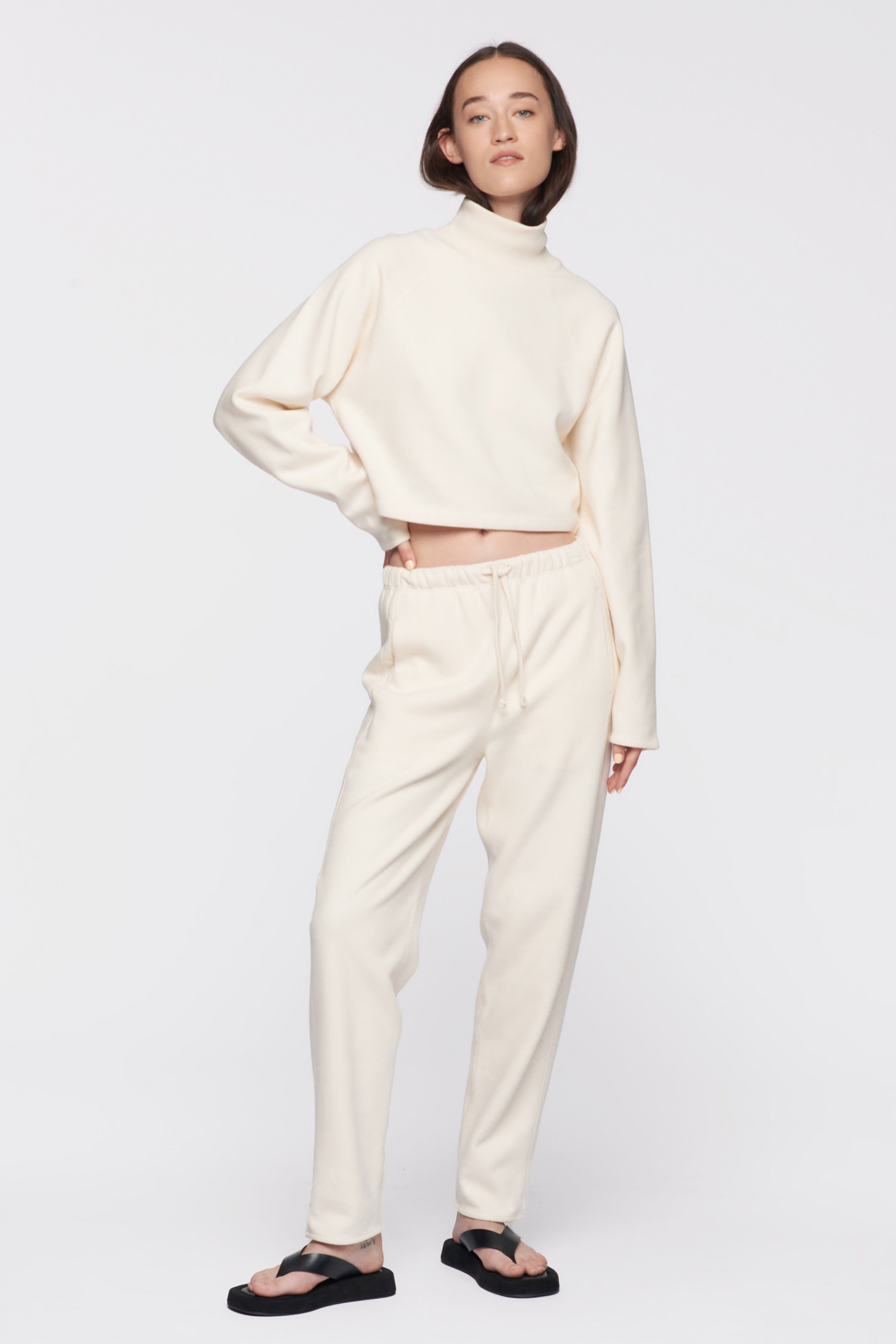 Women's Crop Mockneck in Natural sold by Kotn