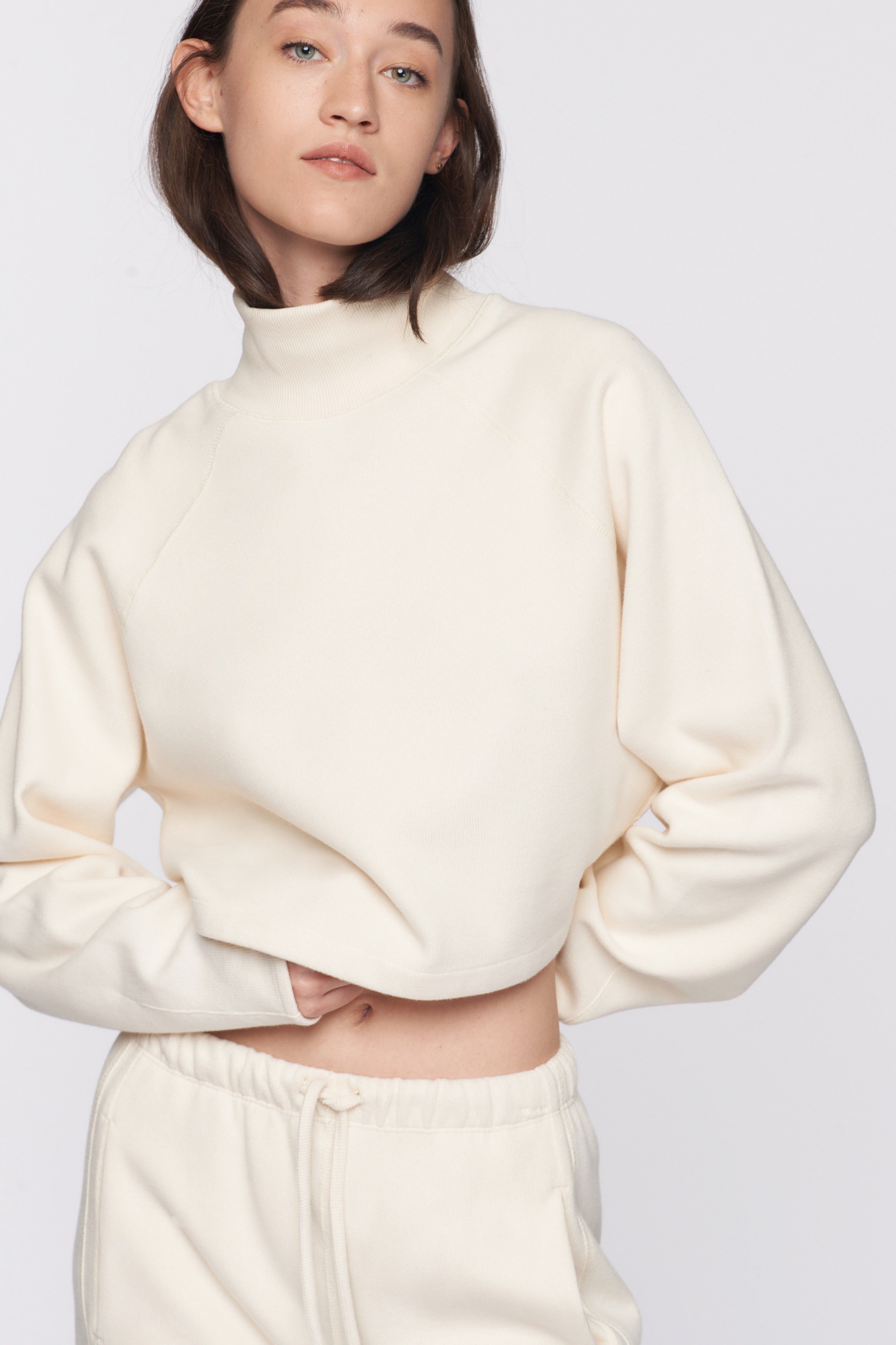 Women's Crop Mockneck in Natural sold by Kotn product image thumbnail 2