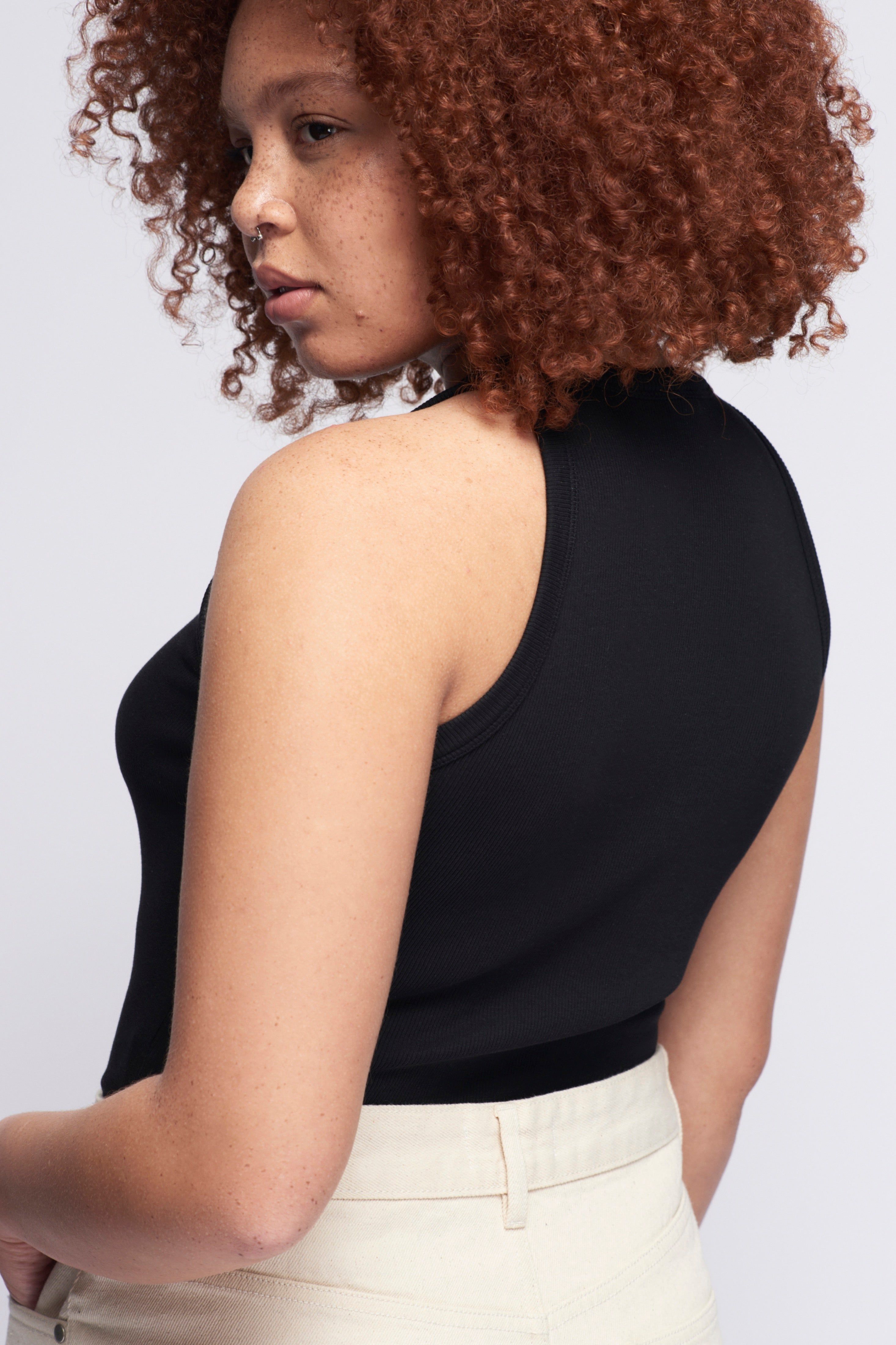 Women's Rib Racer Tank in Black sold by Kotn product image thumbnail 3