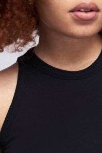 Women's Rib Racer Tank in Black sold by Kotn