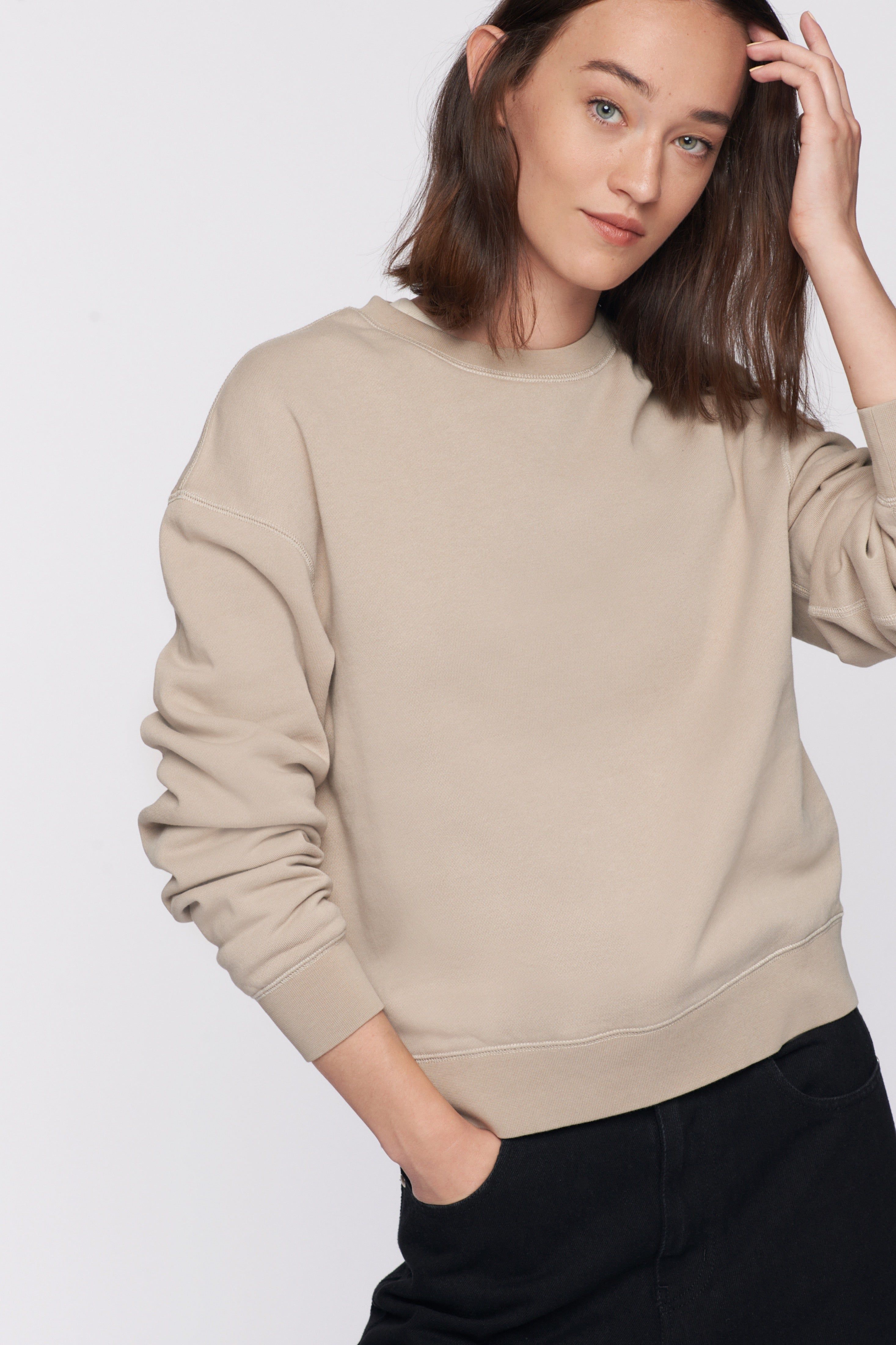 Women's Essential Sweatshirt in Light Taupe sold by Kotn product image thumbnail 2