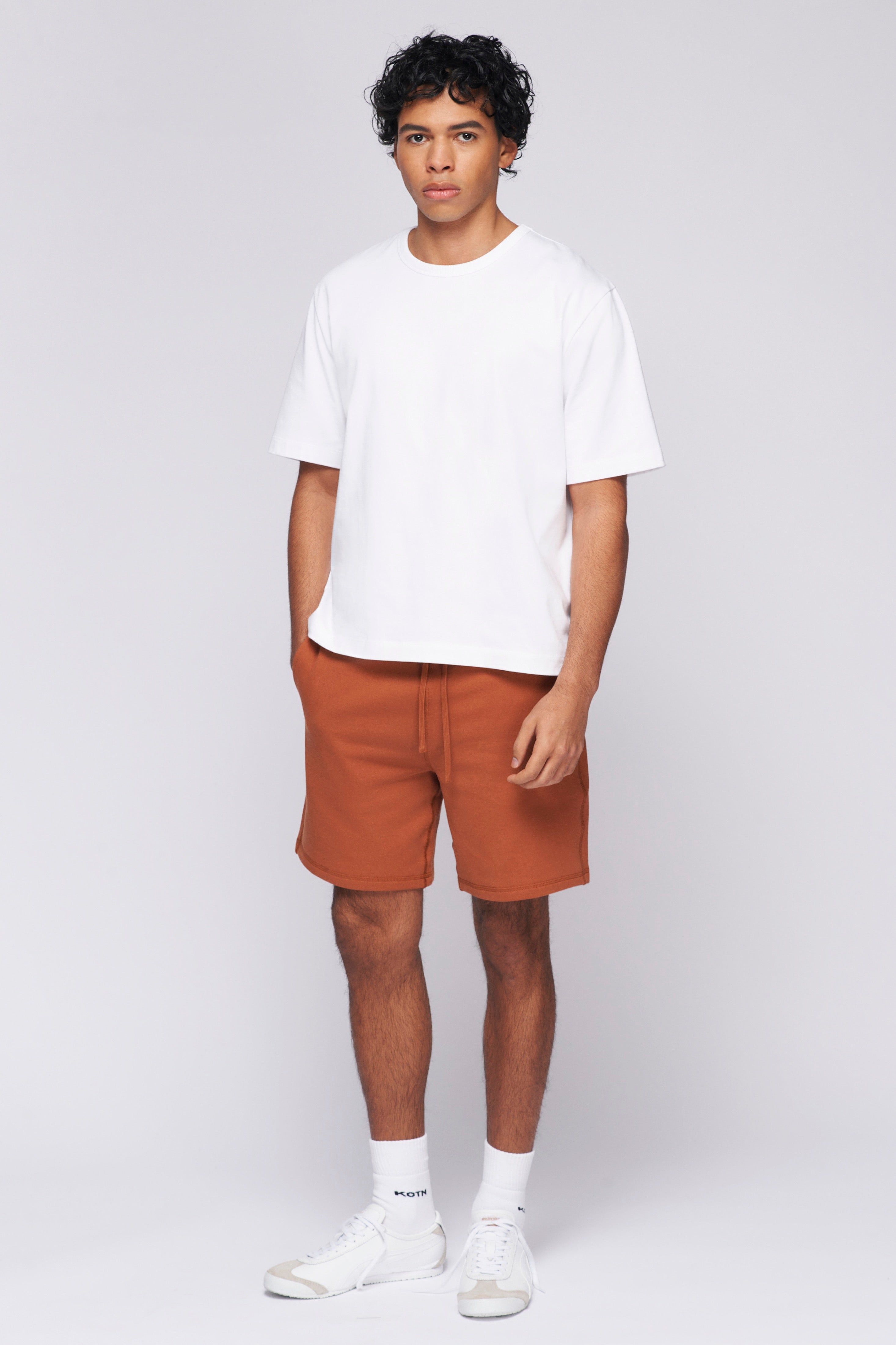 Men's French Terry Shorts in Terracotta sold by Kotn